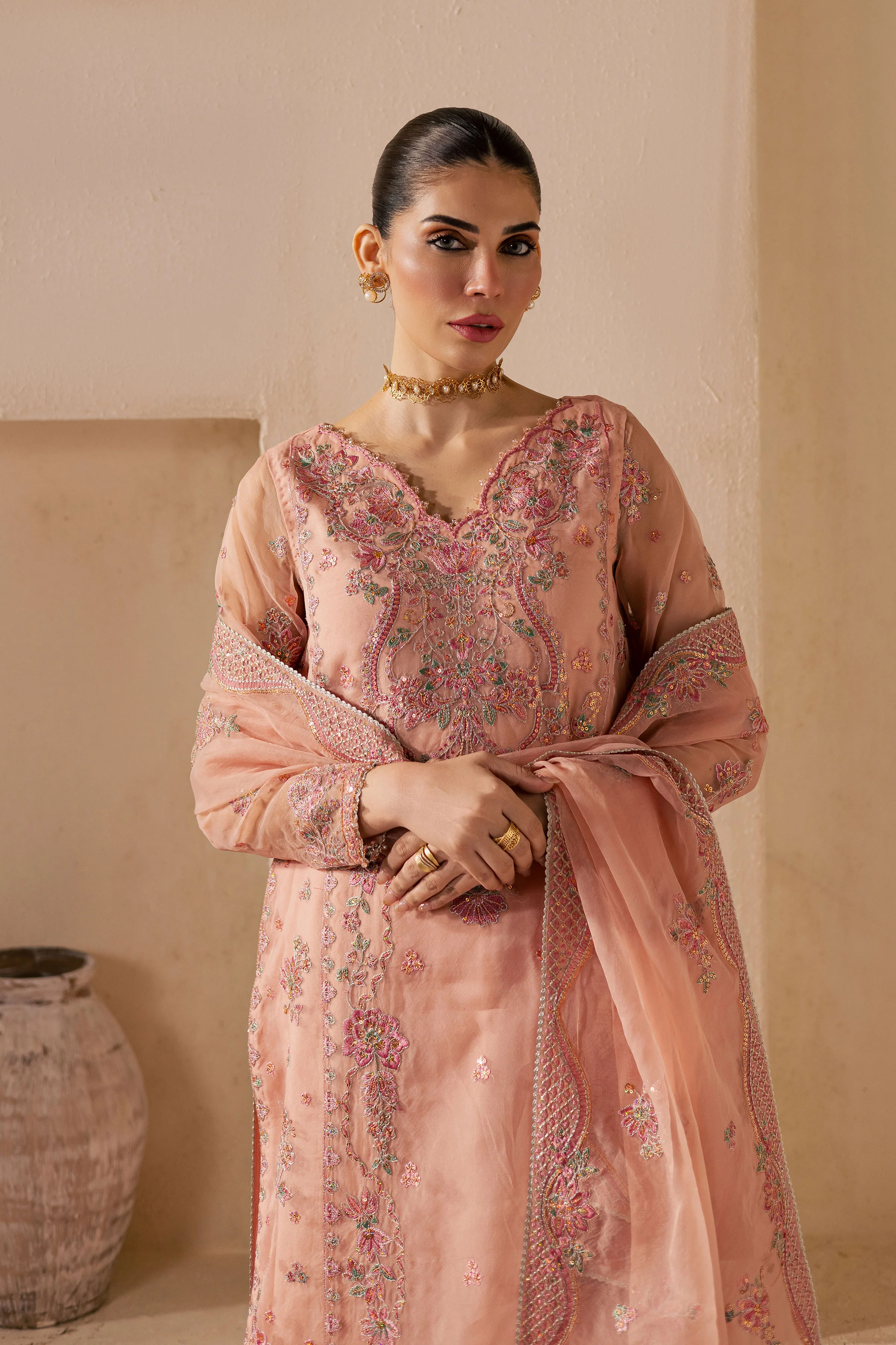 Leela 3Pc - Embroidered Luxe Pret - Image 6
