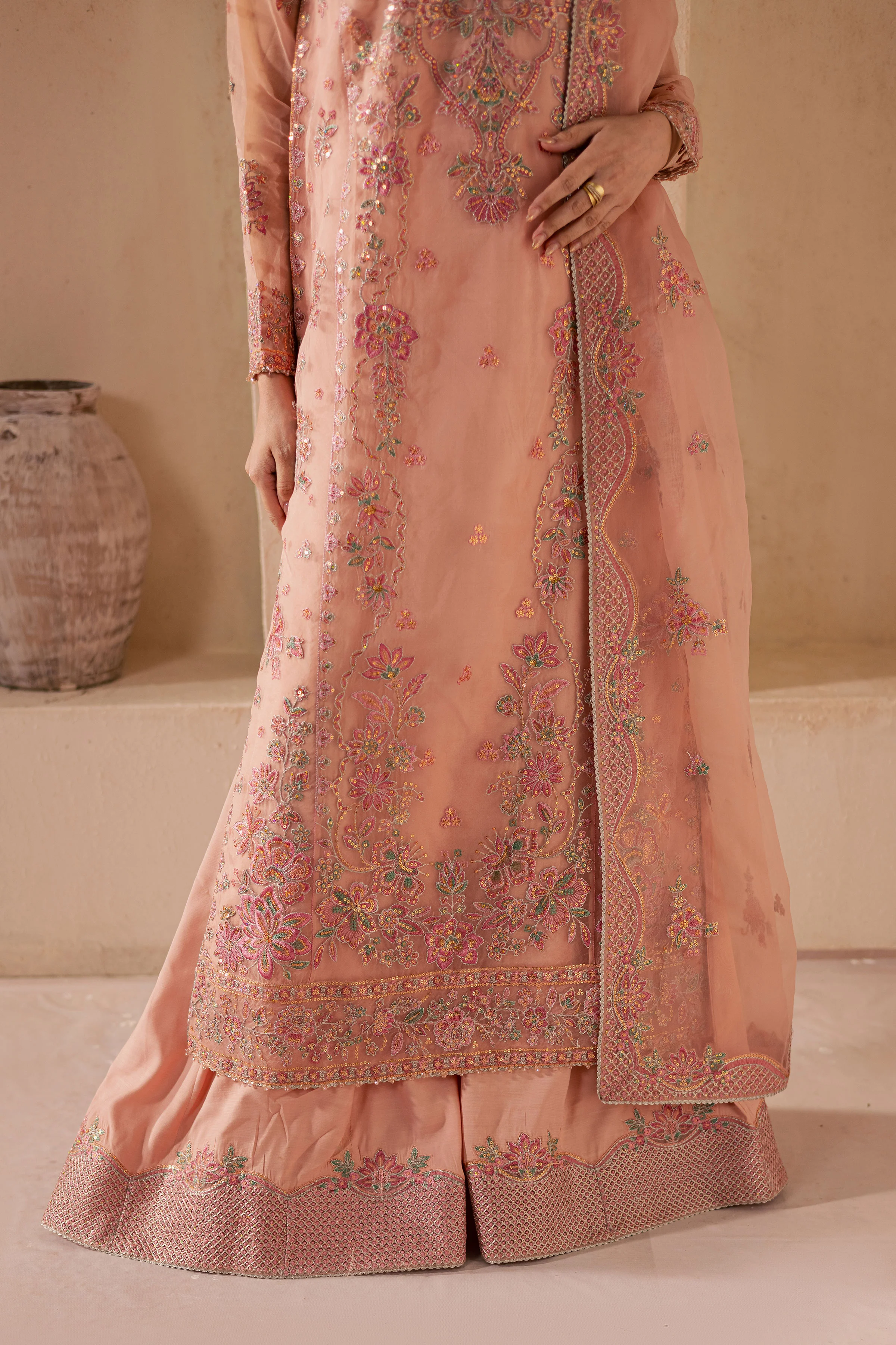 Leela 3Pc - Embroidered Luxe Pret - Image 7