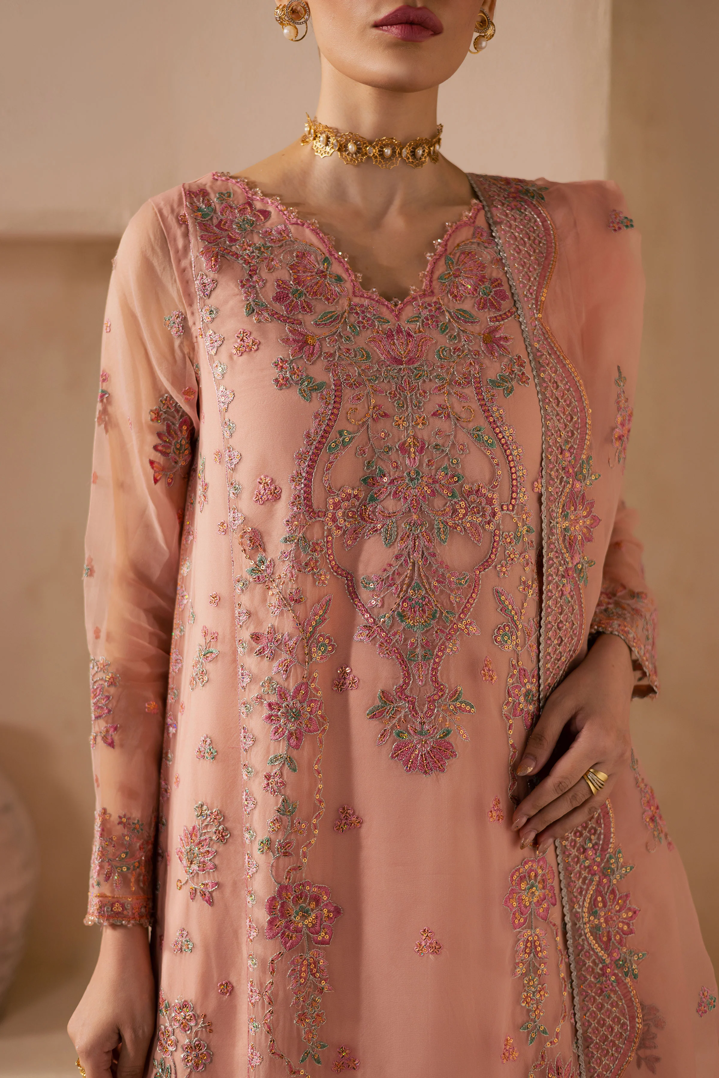 Leela 3Pc - Embroidered Luxe Pret - Image 8