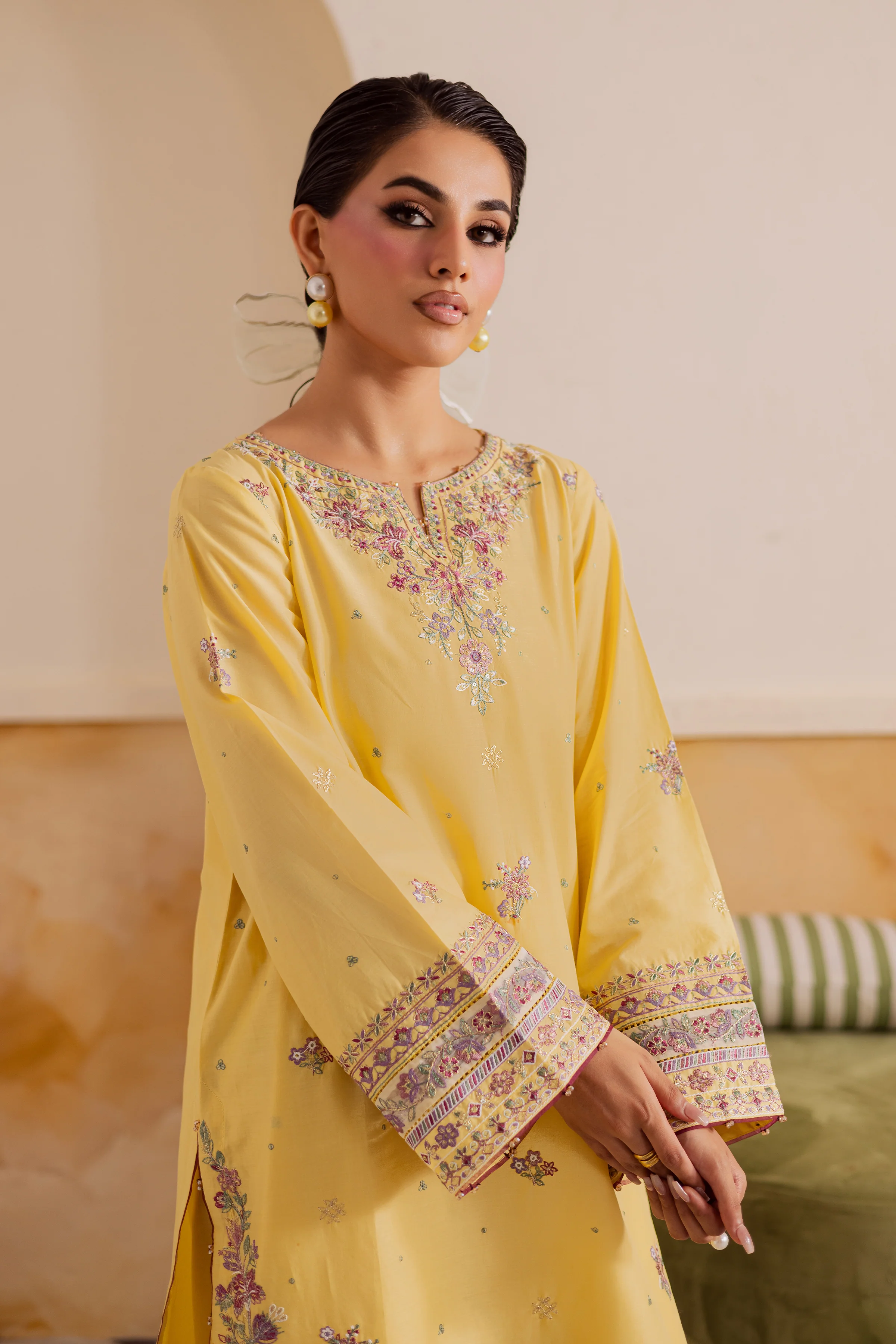 Lemon 2Pc - Embroidered Lawn Pret - Image 2