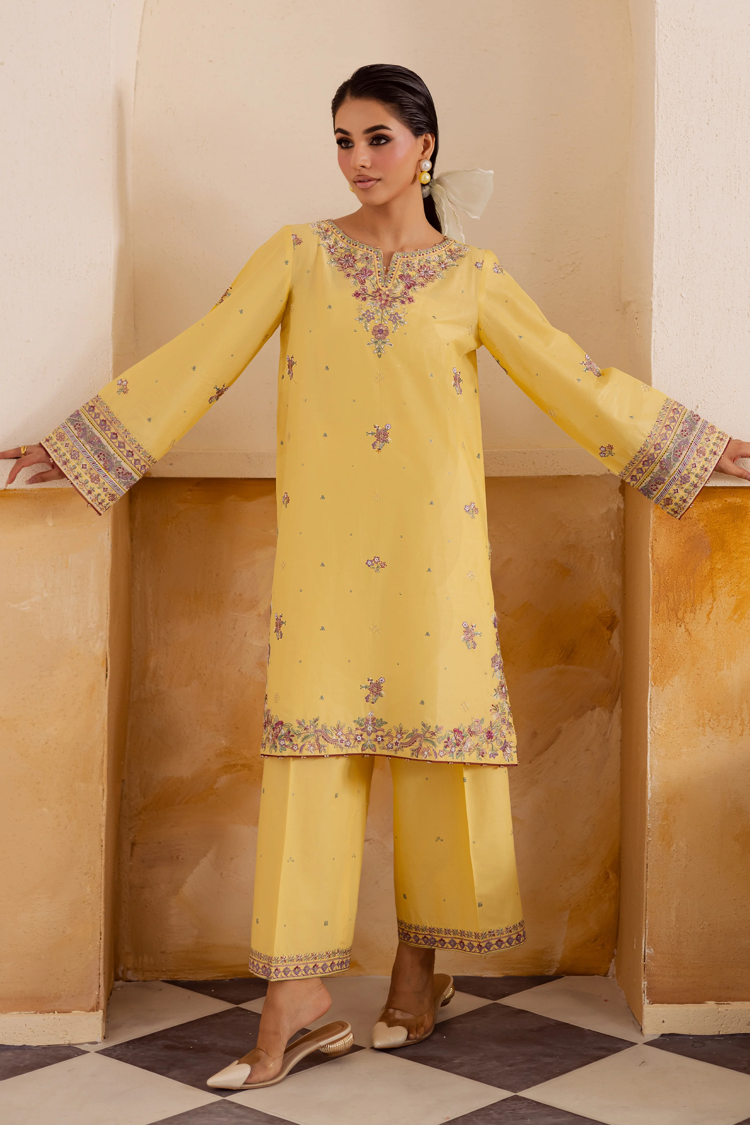 Lemon 2Pc - Embroidered Lawn Pret - Image 5