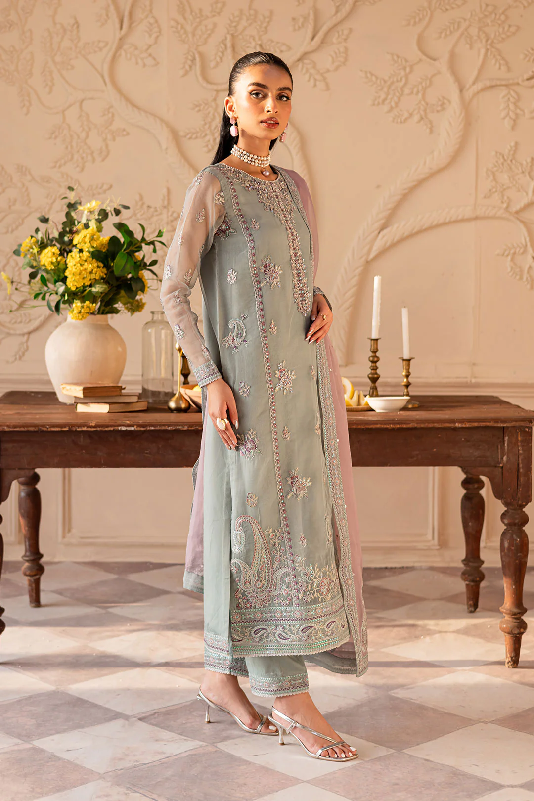Lena 3Pc - Embroidered Luxe Pret - Image 5