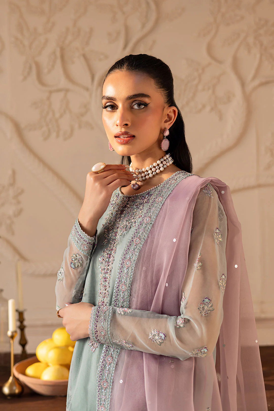 Lena 3Pc - Embroidered Luxe Pret - Image 6