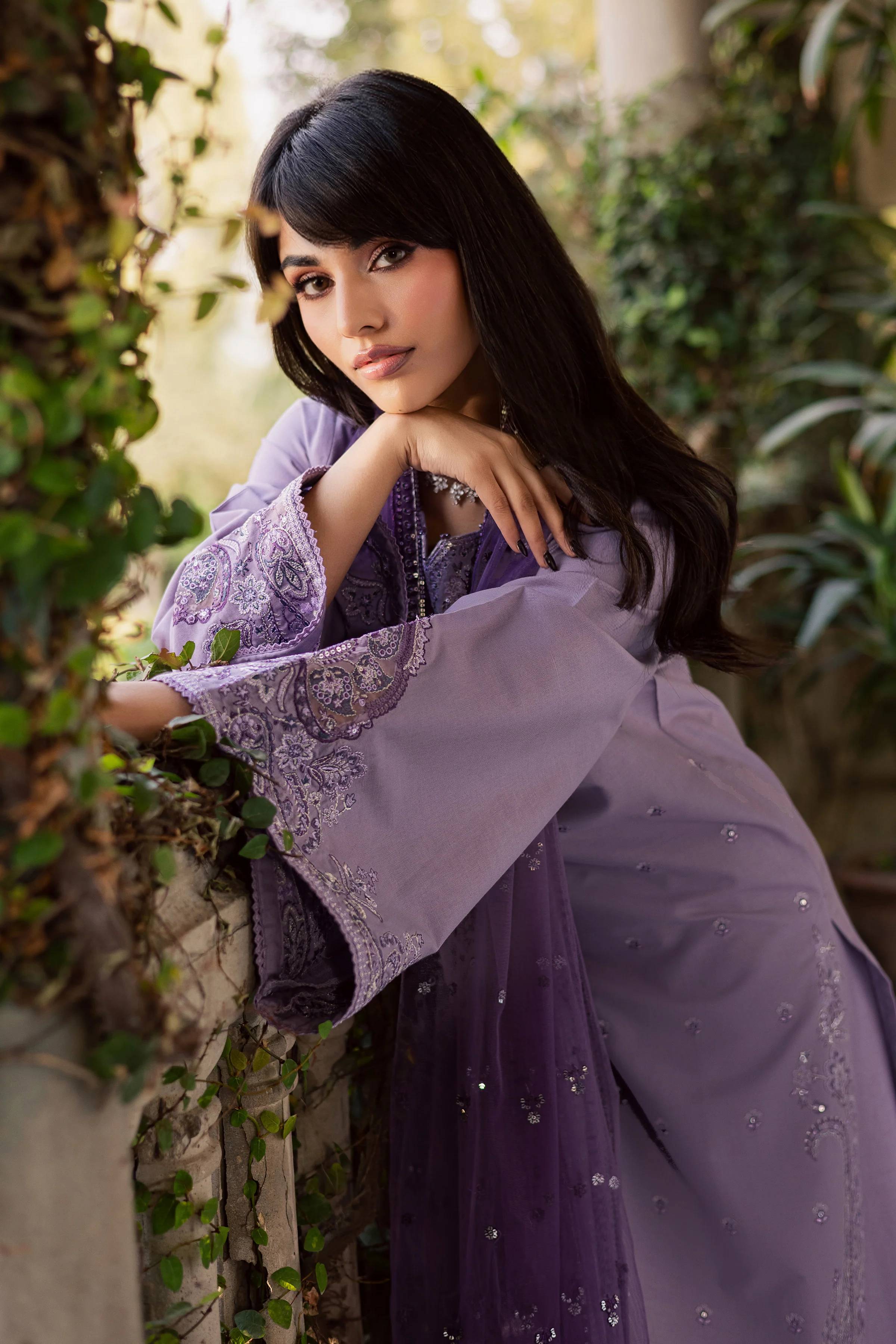Lilac Hiba 3Pc - Embroidered Khaddar Dress - Image 4
