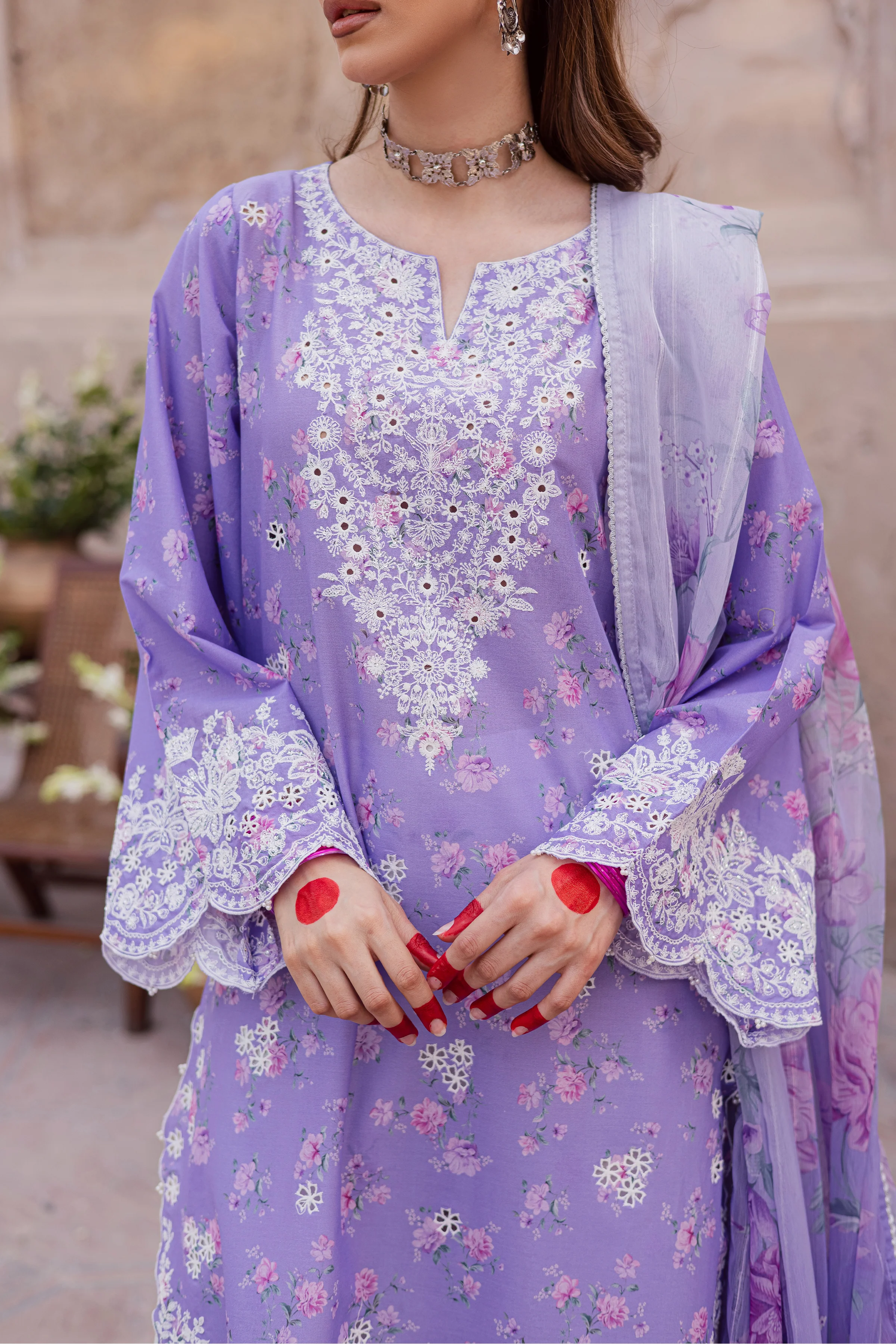 Lilac Luna 3Pc - Festive Eid Prints - Image 6