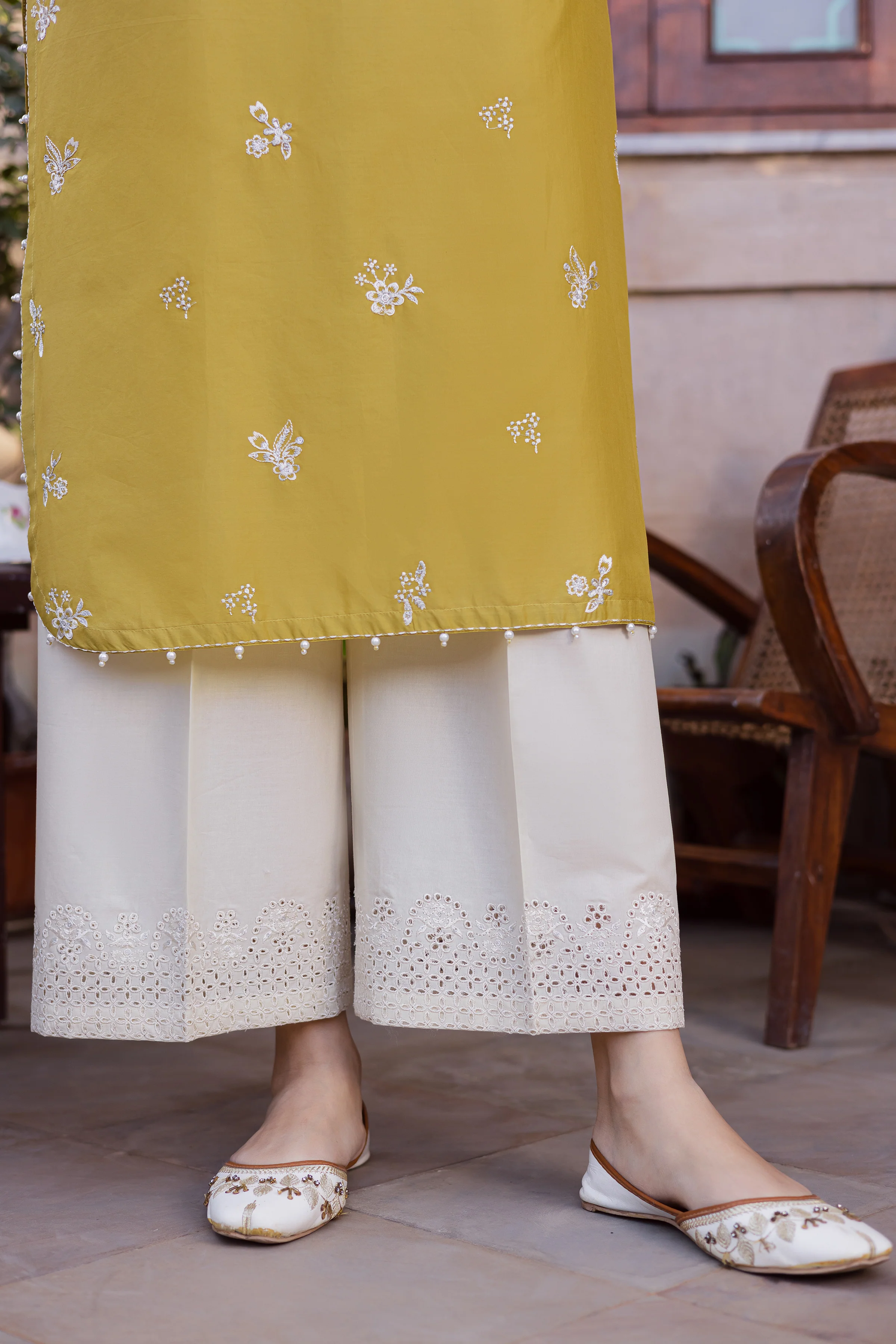 Lime Haze 3Pc - Festive Embroidered Lawn - Image 11