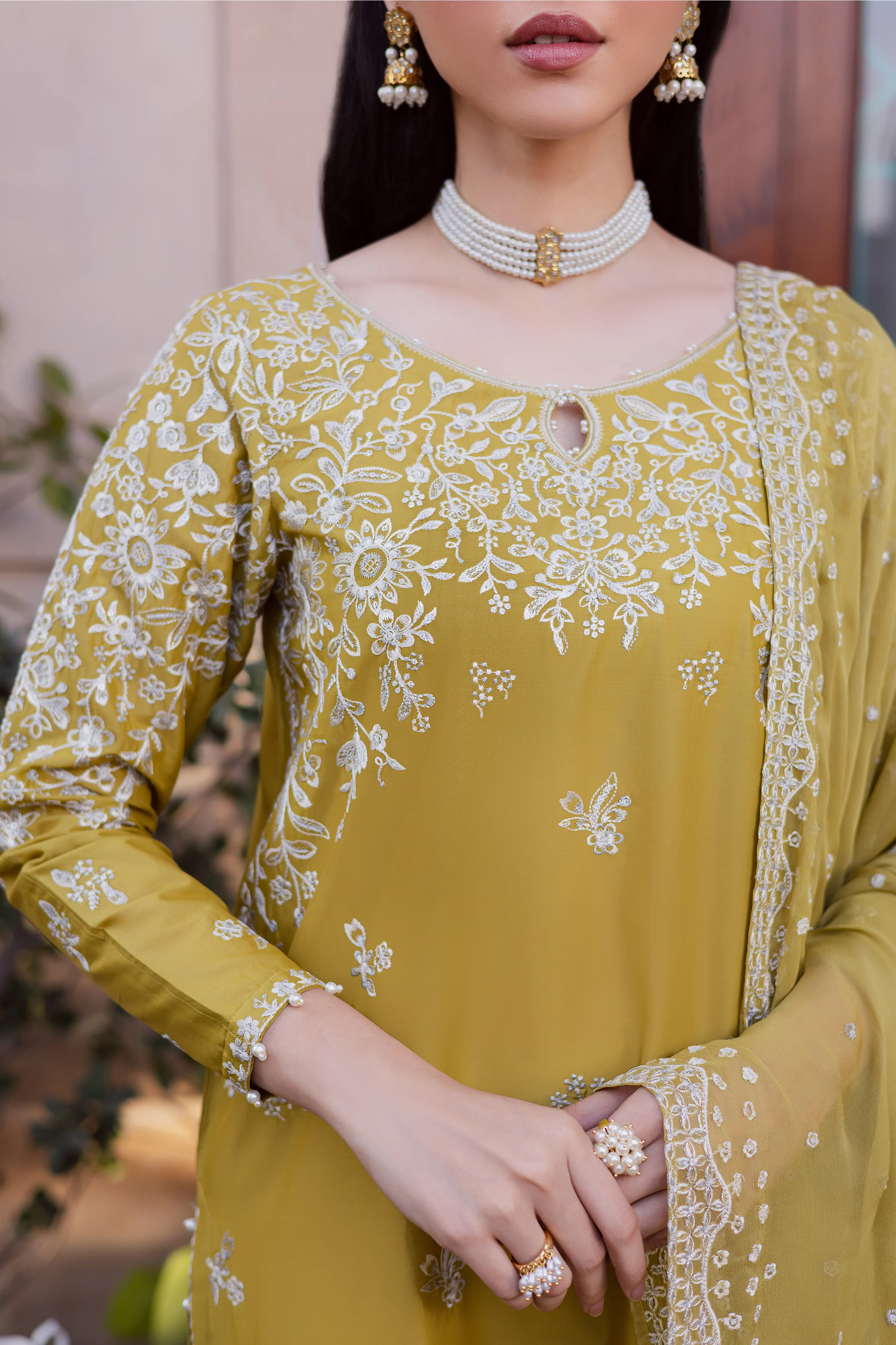 Lime Haze 3Pc - Festive Embroidered Lawn - Image 12