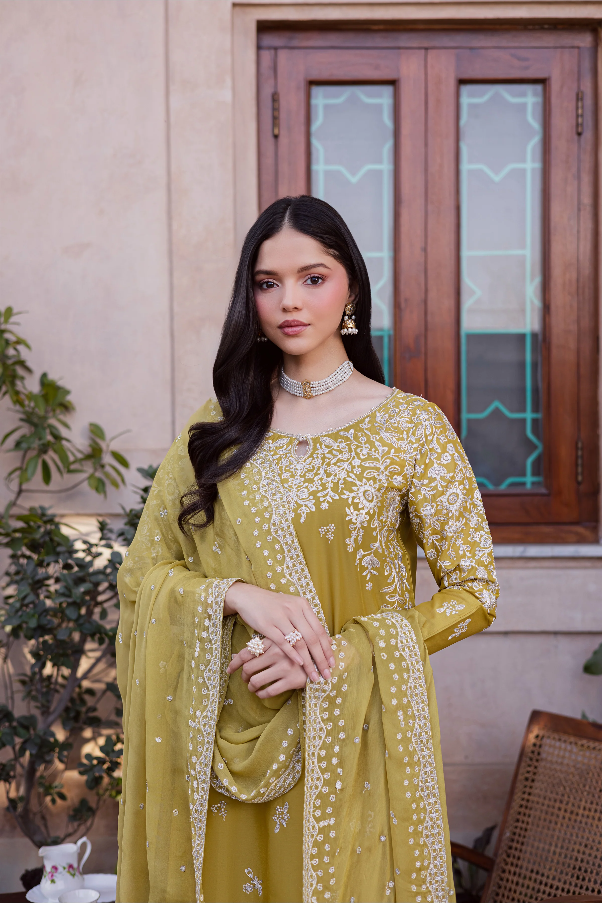 Lime Haze 3Pc - Festive Embroidered Lawn - Image 4