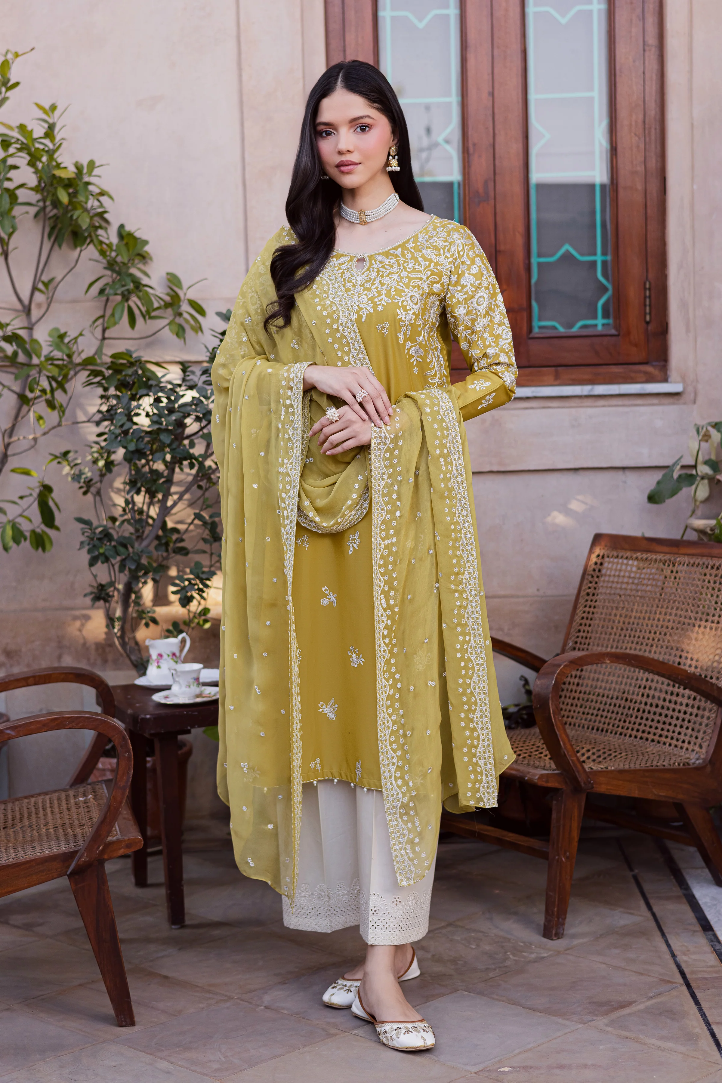 Lime Haze 3Pc - Festive Embroidered Lawn - Image 5