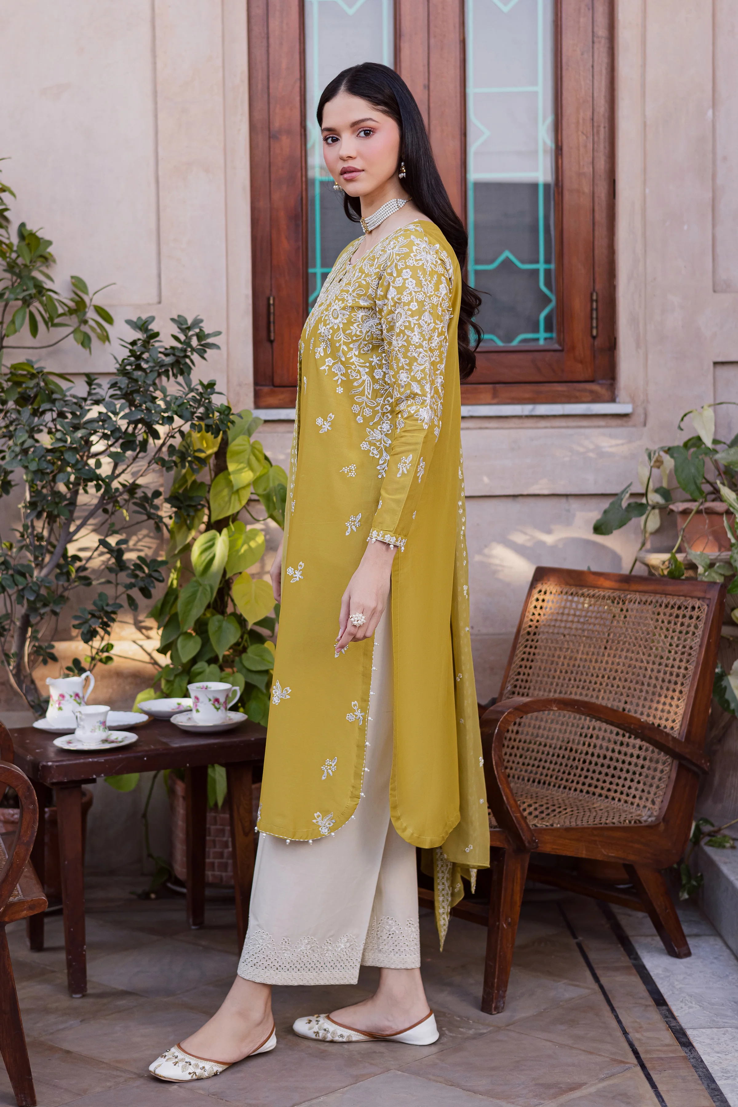 Lime Haze 3Pc - Festive Embroidered Lawn - Image 8