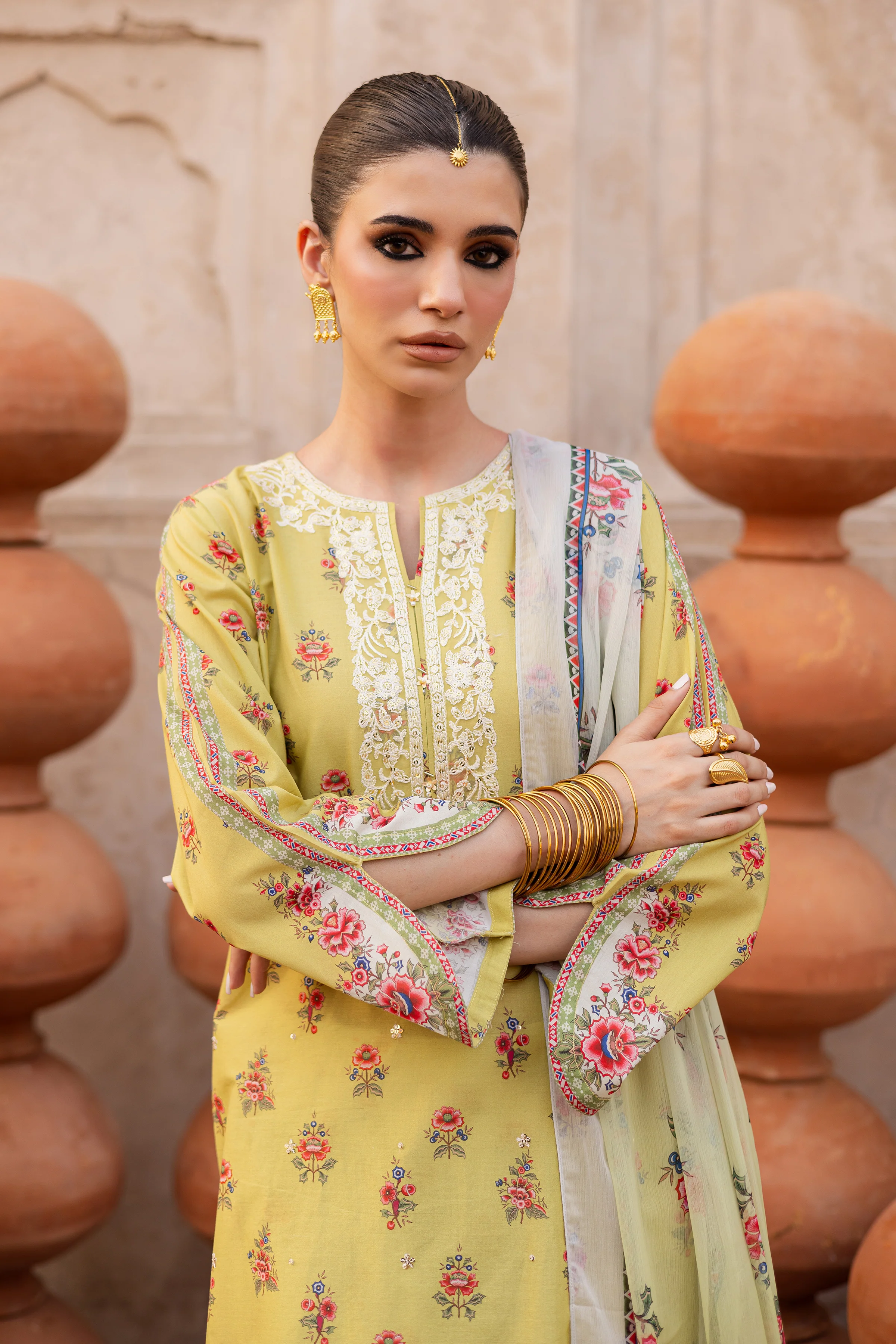 Lime Misaki 3Pc- Printed Lawn Dress - Image 2