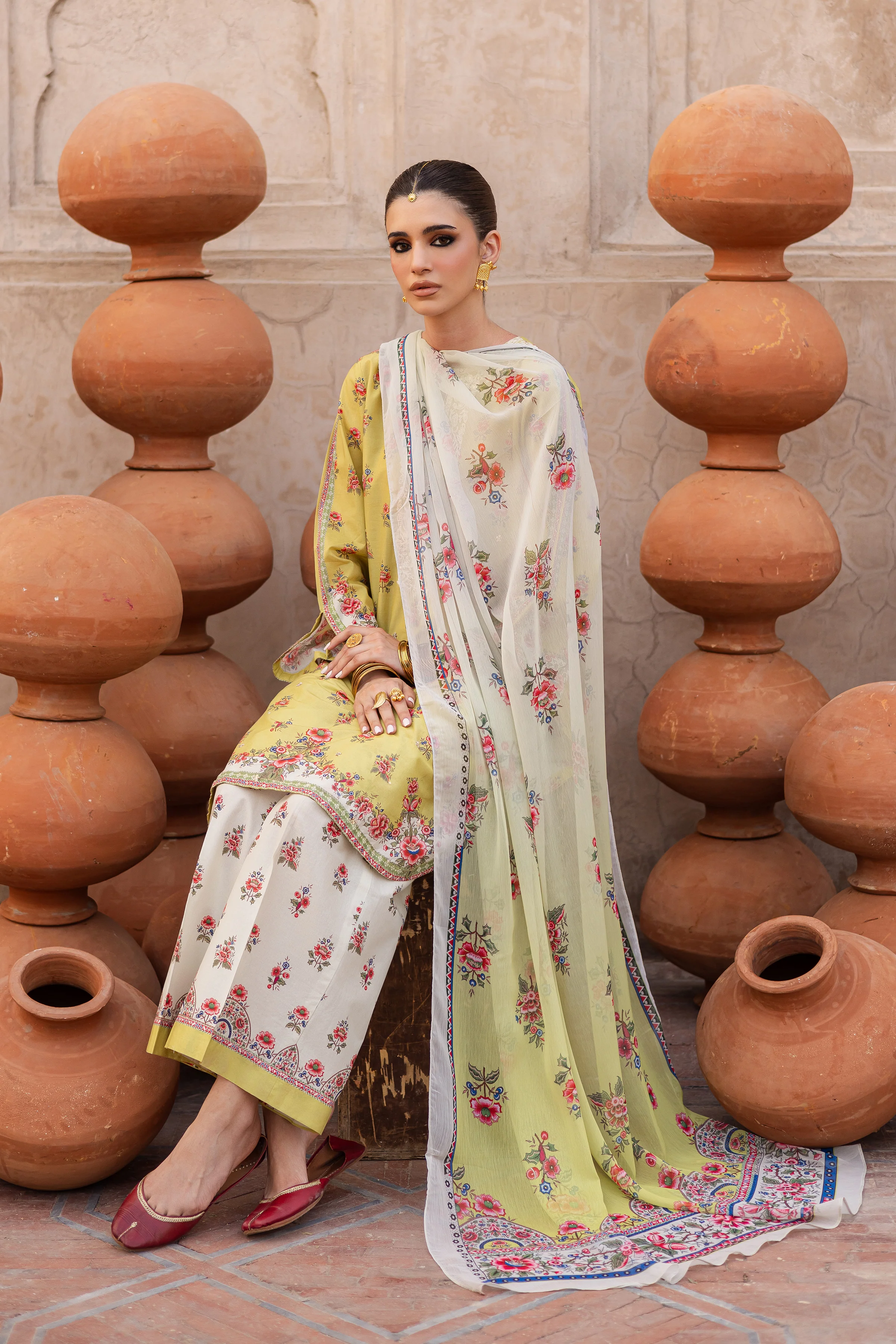 Lime Misaki 3Pc- Printed Lawn Dress - Image 4