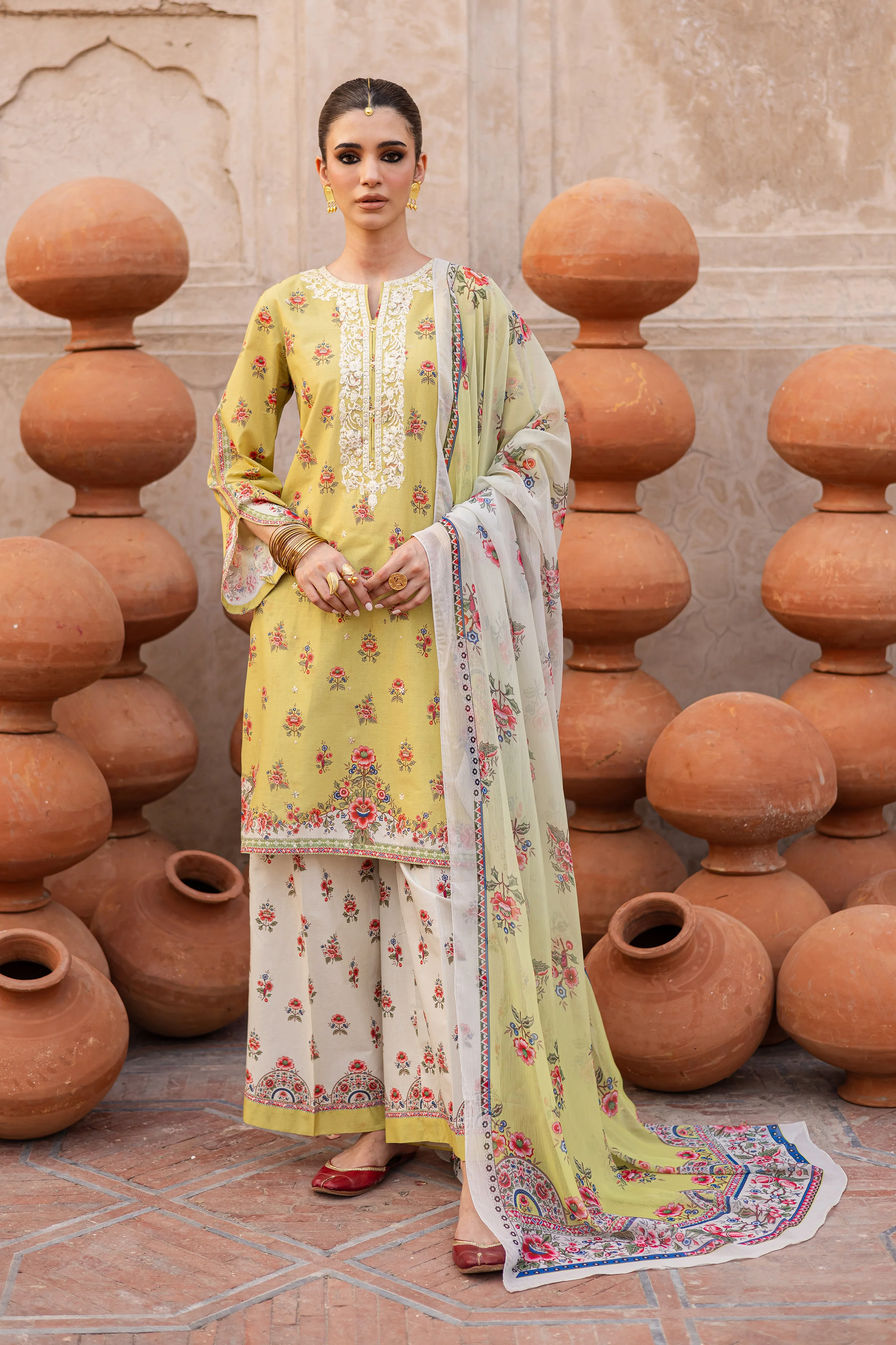 Lime Misaki 3Pc- Printed Lawn Dress - Image 5