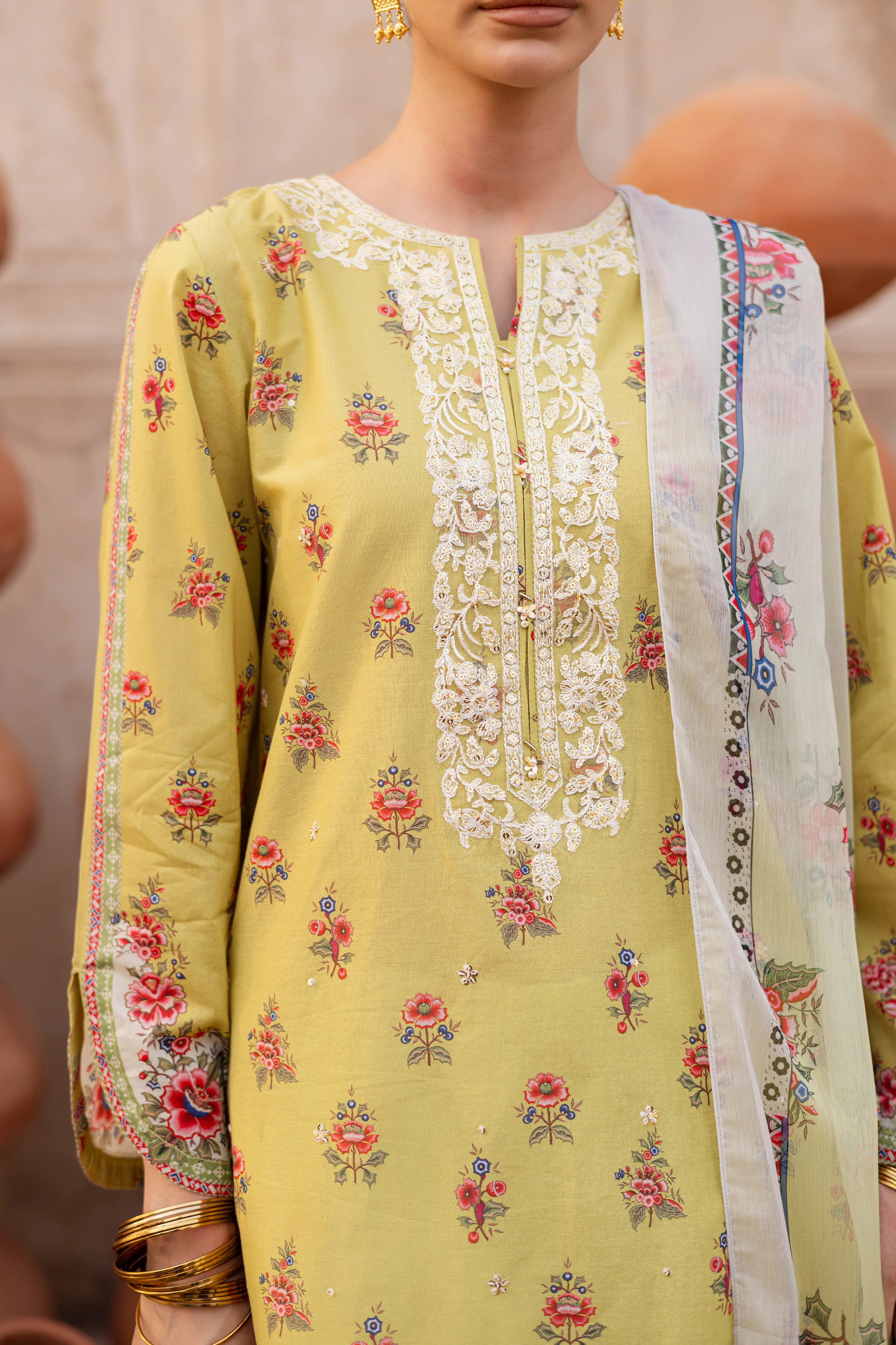 Lime Misaki 3Pc- Printed Lawn Dress - Image 8