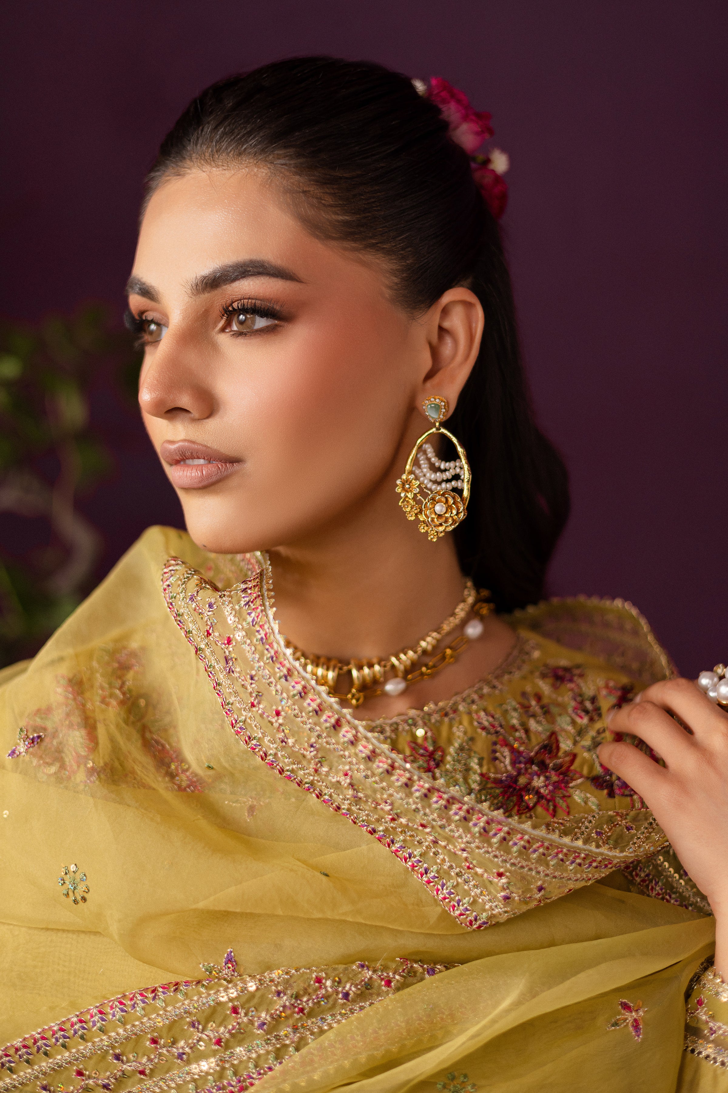 Lime Tree 3Pc - Embroidered Solid Dress - Image 3