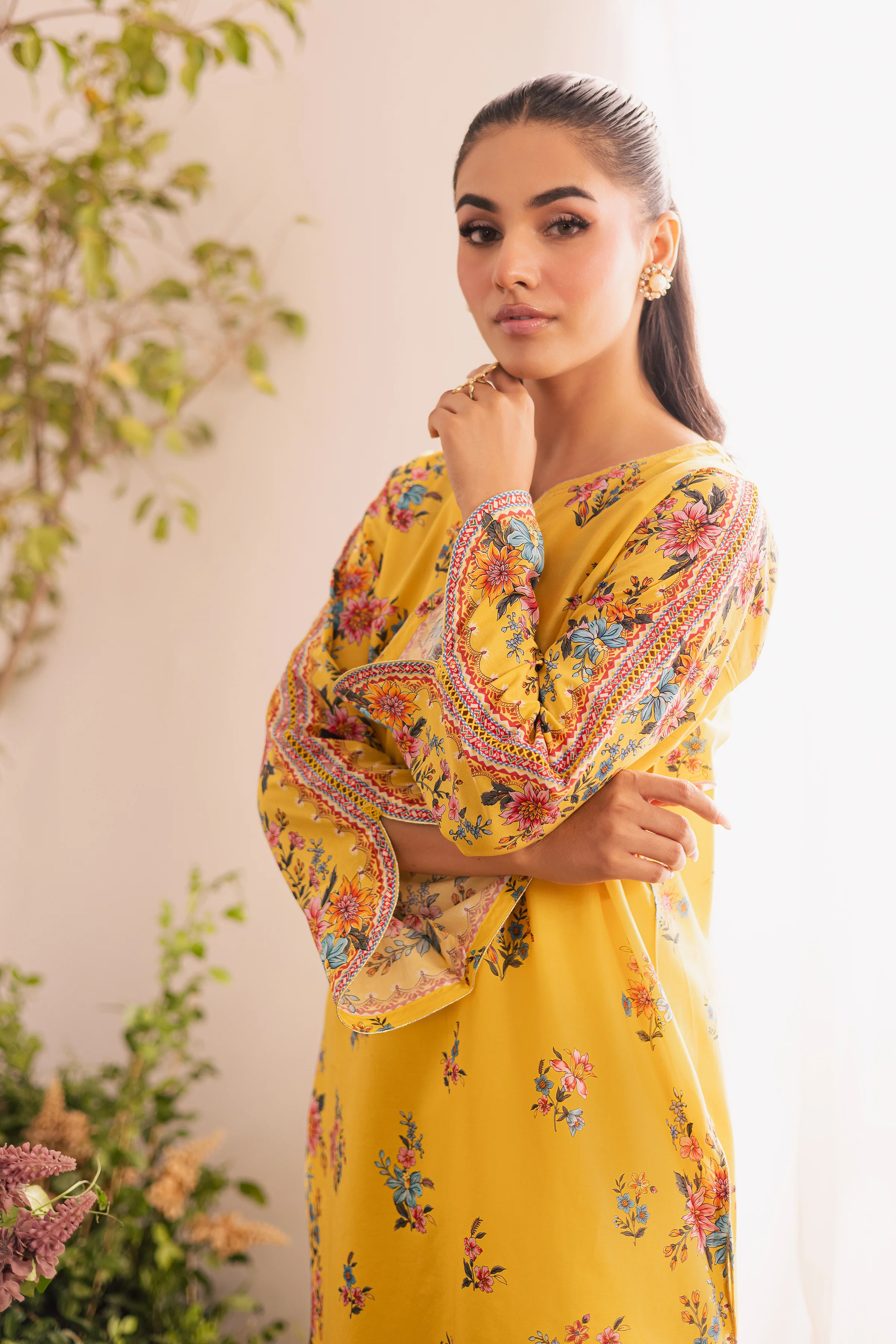 Lime Yeva 2Pc - Printed Lawn Dress - Image 2
