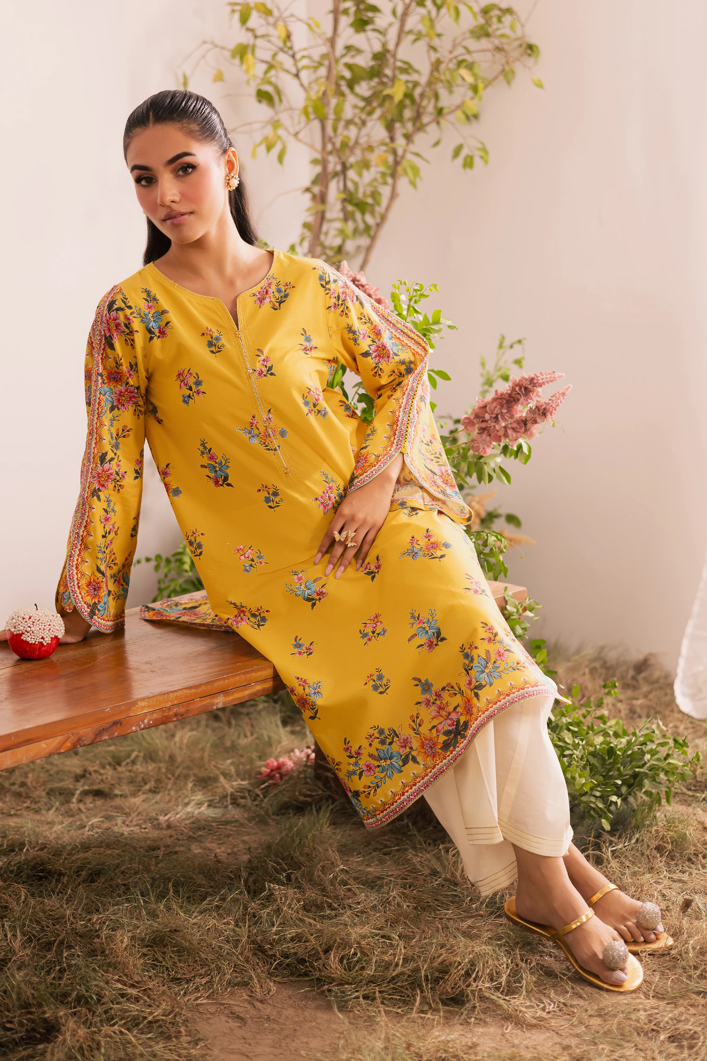 Lime Yeva 2Pc - Printed Lawn Dress - Image 7