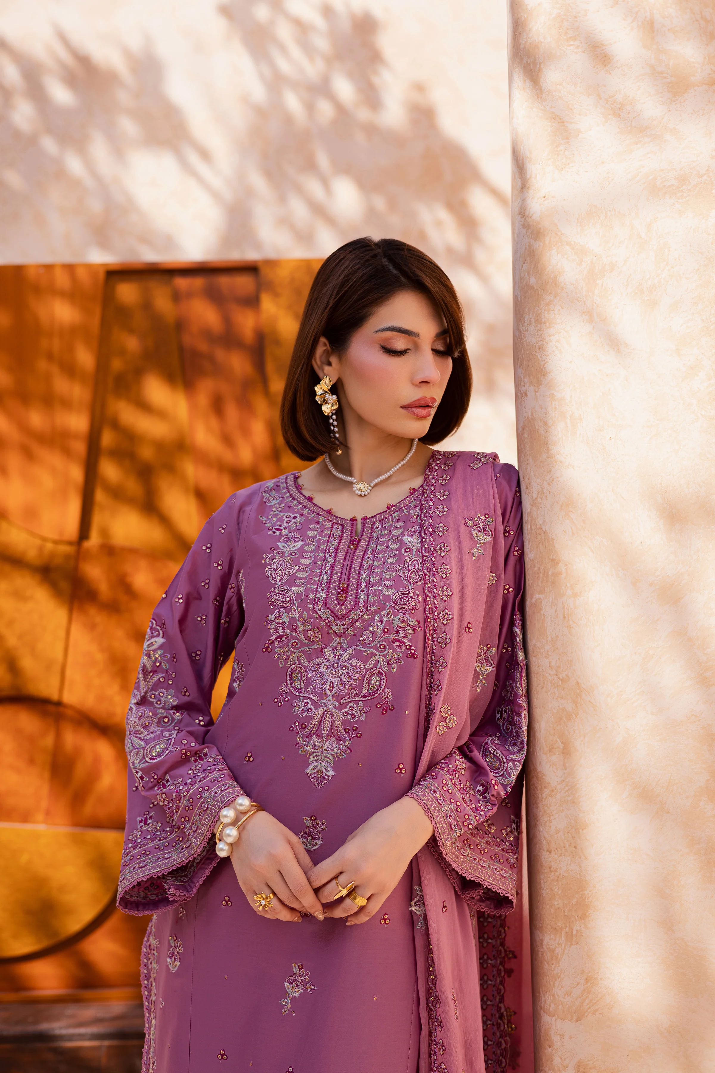 Lina 3Pc - Festive Embroidered Lawn - Image 2