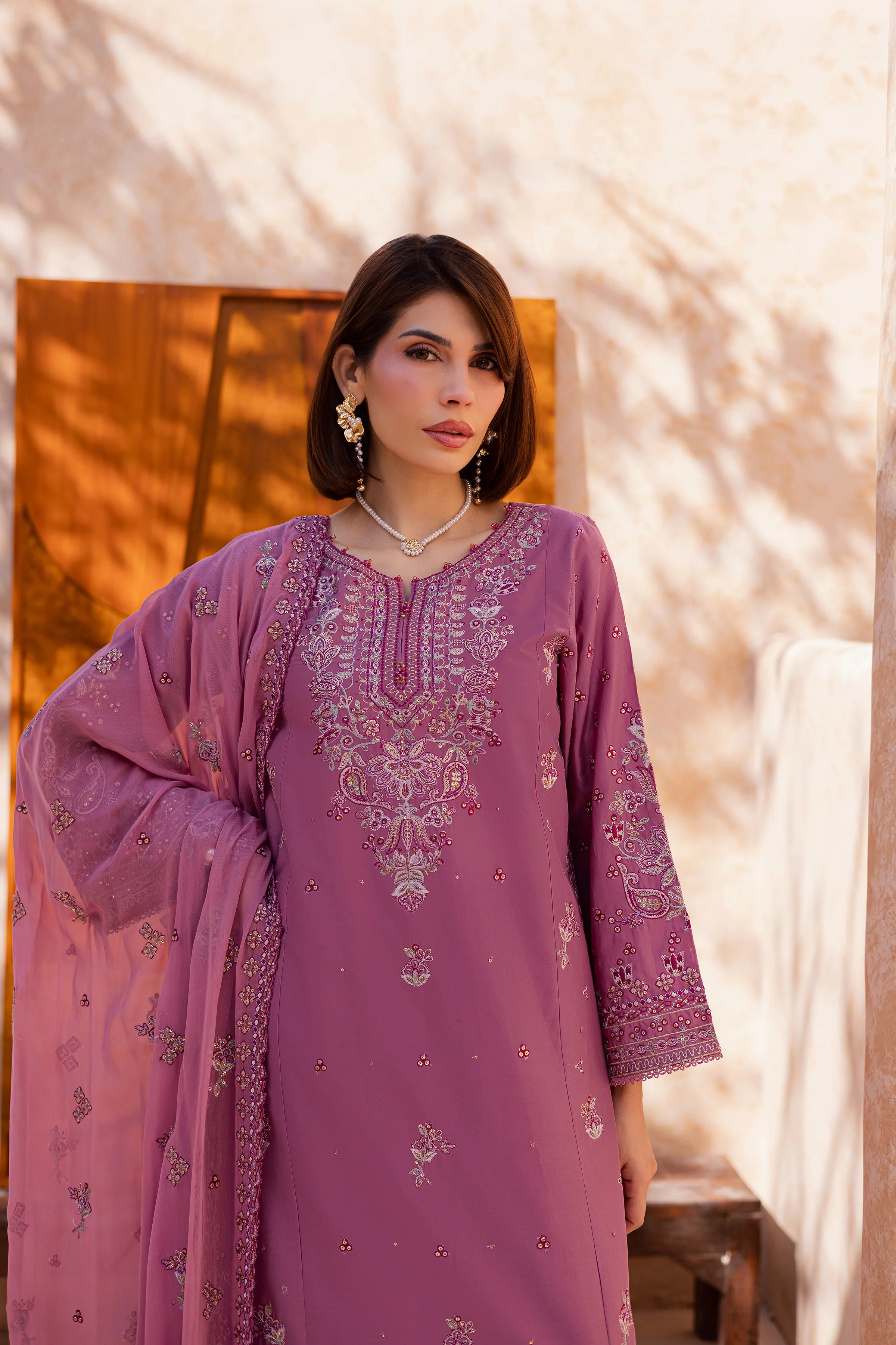 Lina 3Pc - Festive Embroidered Lawn - Image 4