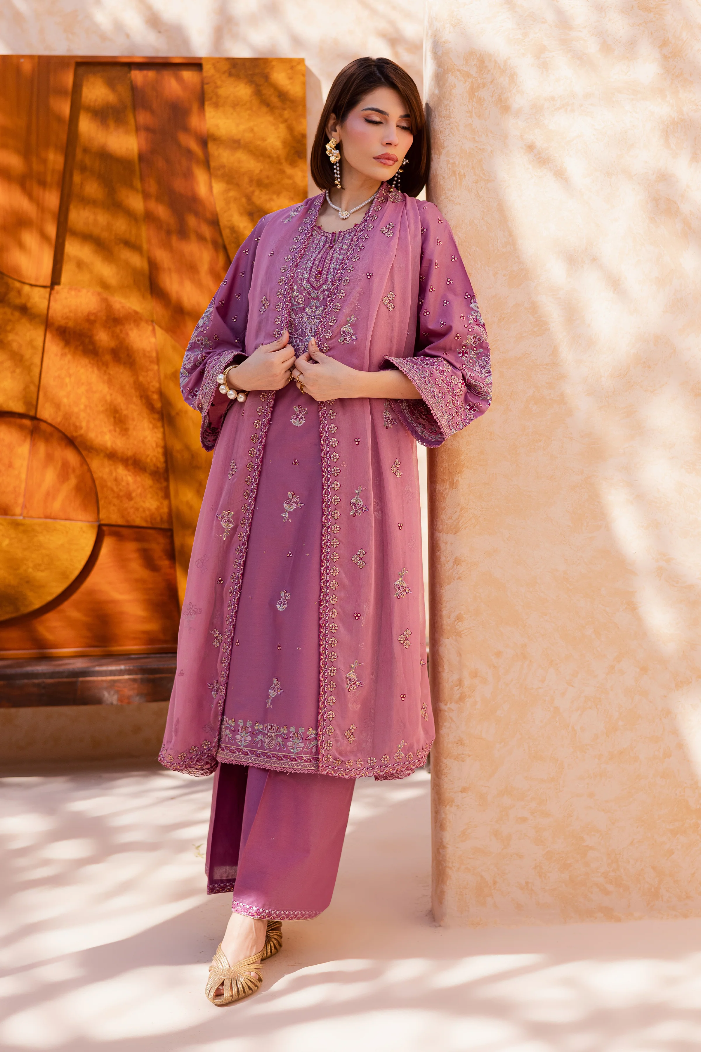 Lina 3Pc - Festive Embroidered Lawn - Image 5