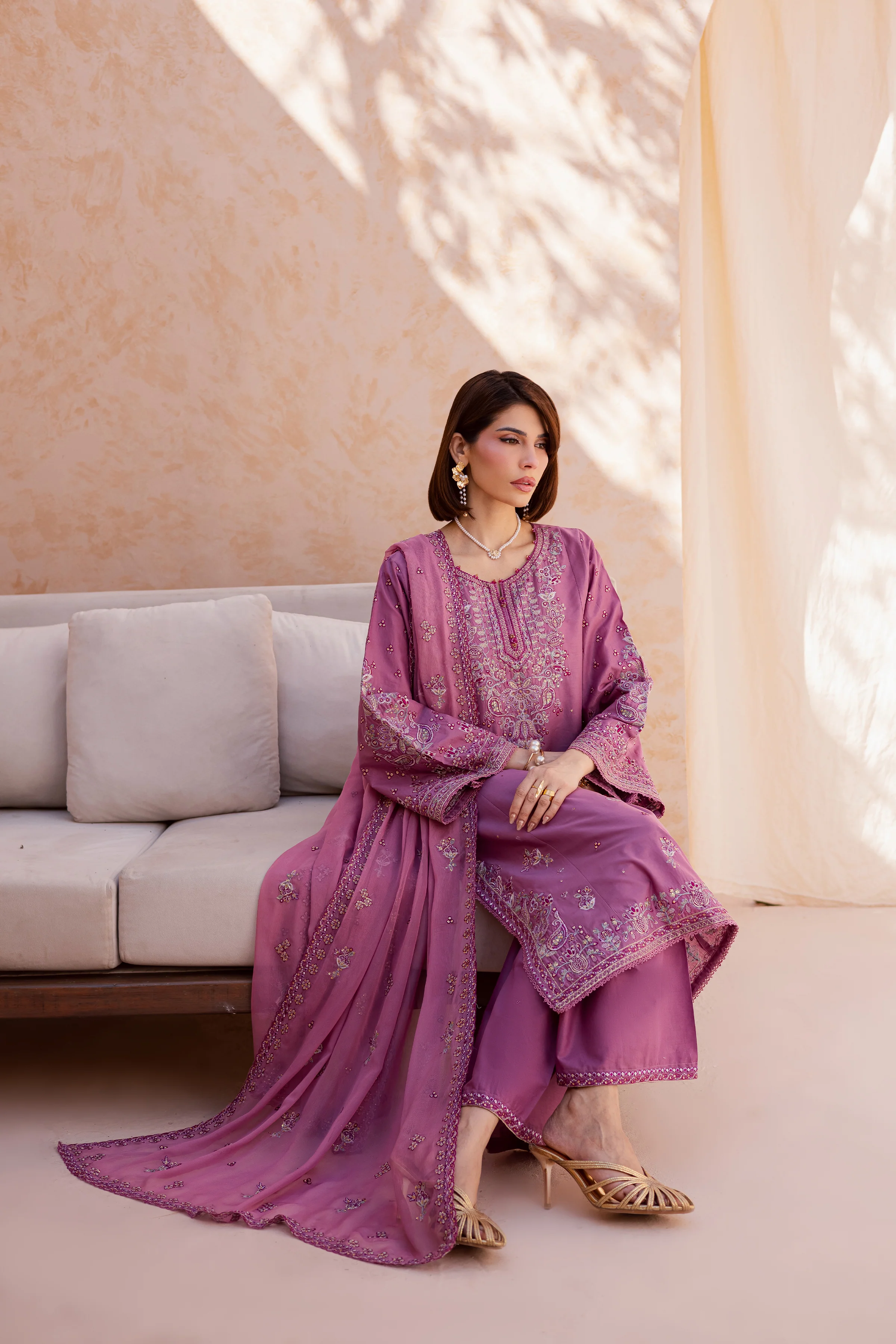 Lina 3Pc - Festive Embroidered Lawn - Image 7