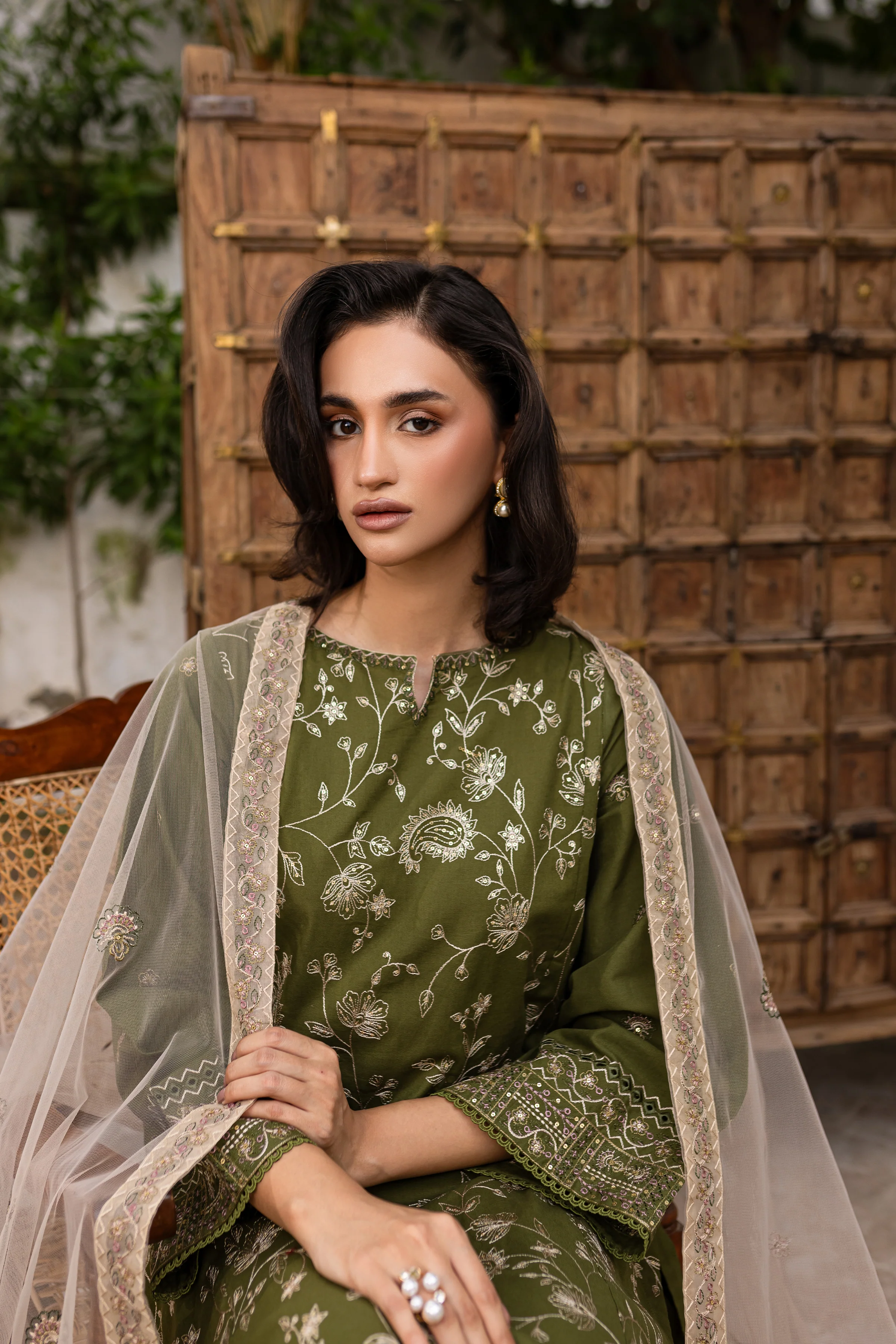 Lubana 3pc - Embroidered Khaddar Dress - Image 2