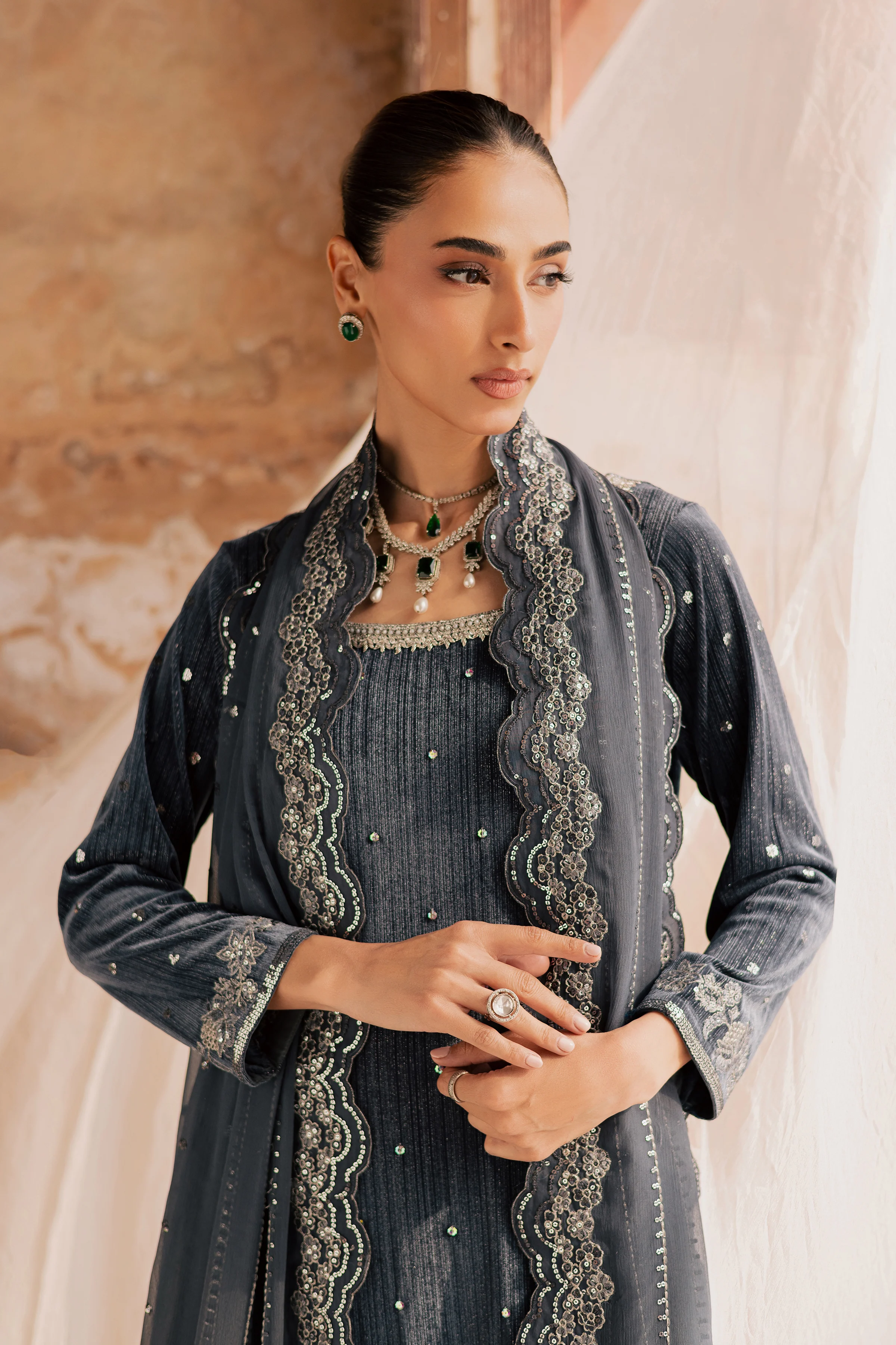 Lunar 3Pc - Velvet Formal Dress - Image 4