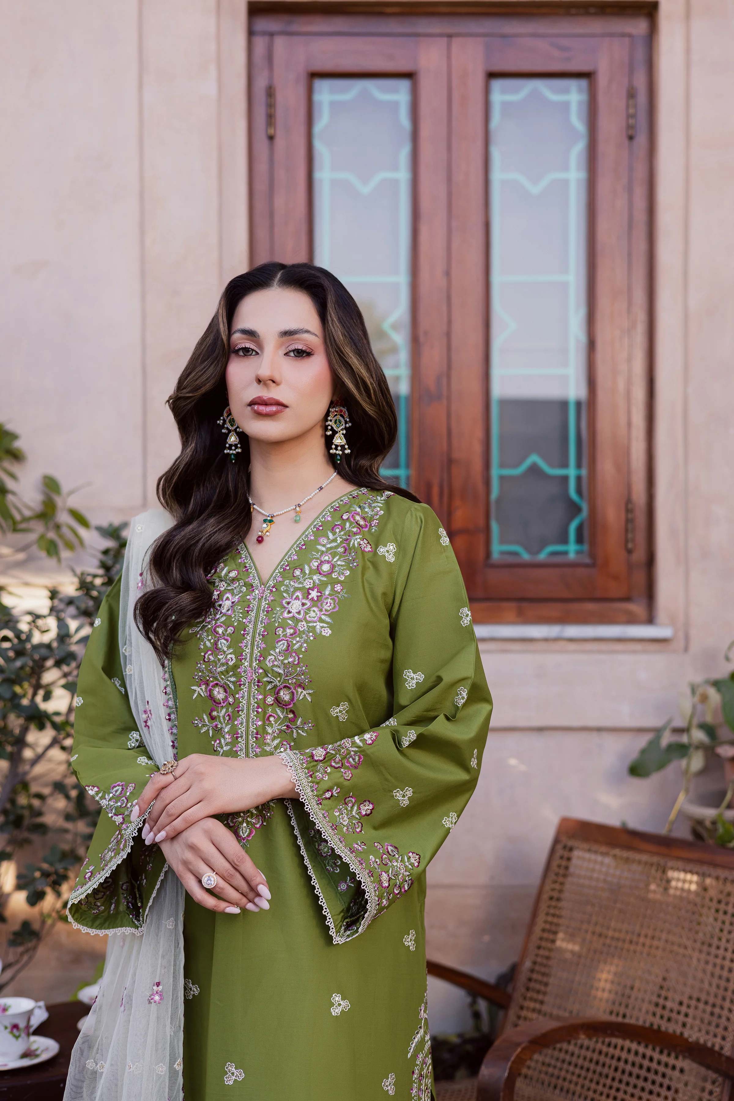 Maidah 3Pc - Festive Embroidered Lawn - Image 10