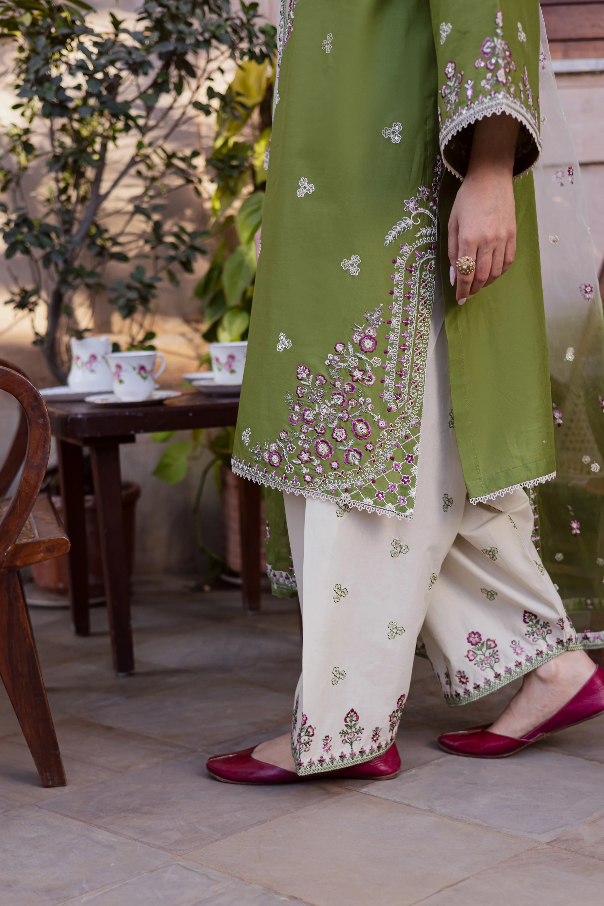 Maidah 3Pc - Festive Embroidered Lawn - Image 11