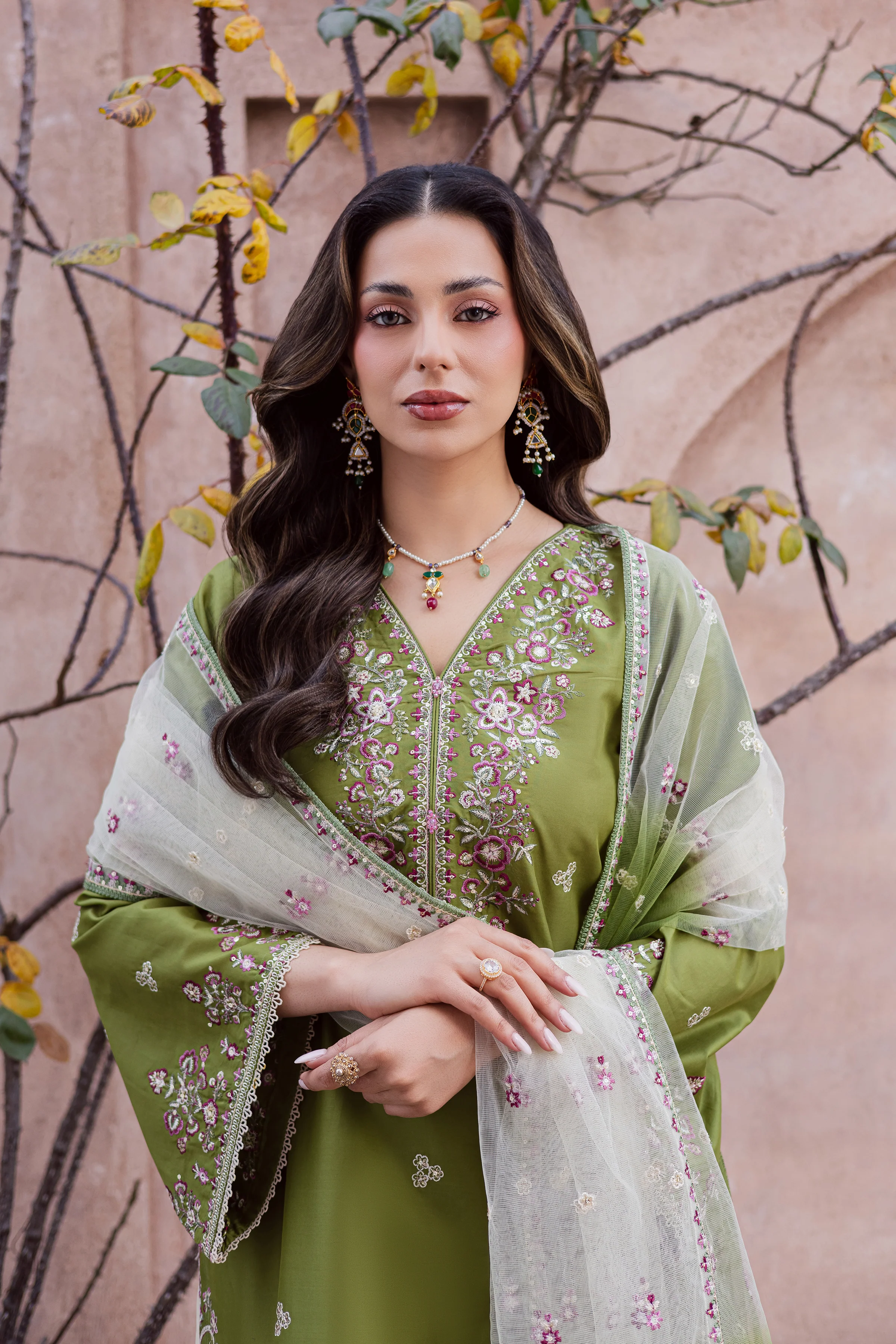 Maidah 3Pc - Festive Embroidered Lawn - Image 2
