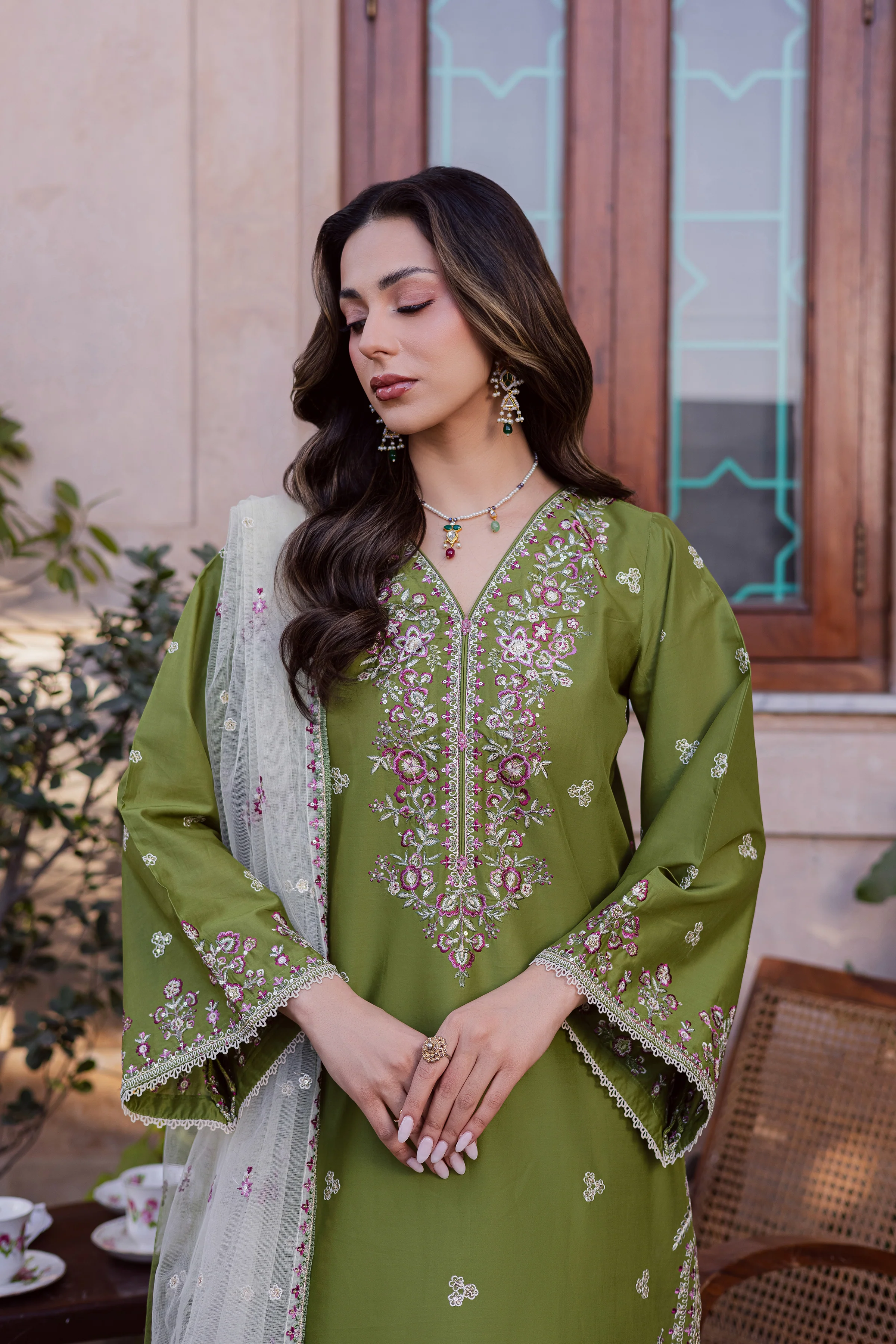 Maidah 3Pc - Festive Embroidered Lawn - Image 4