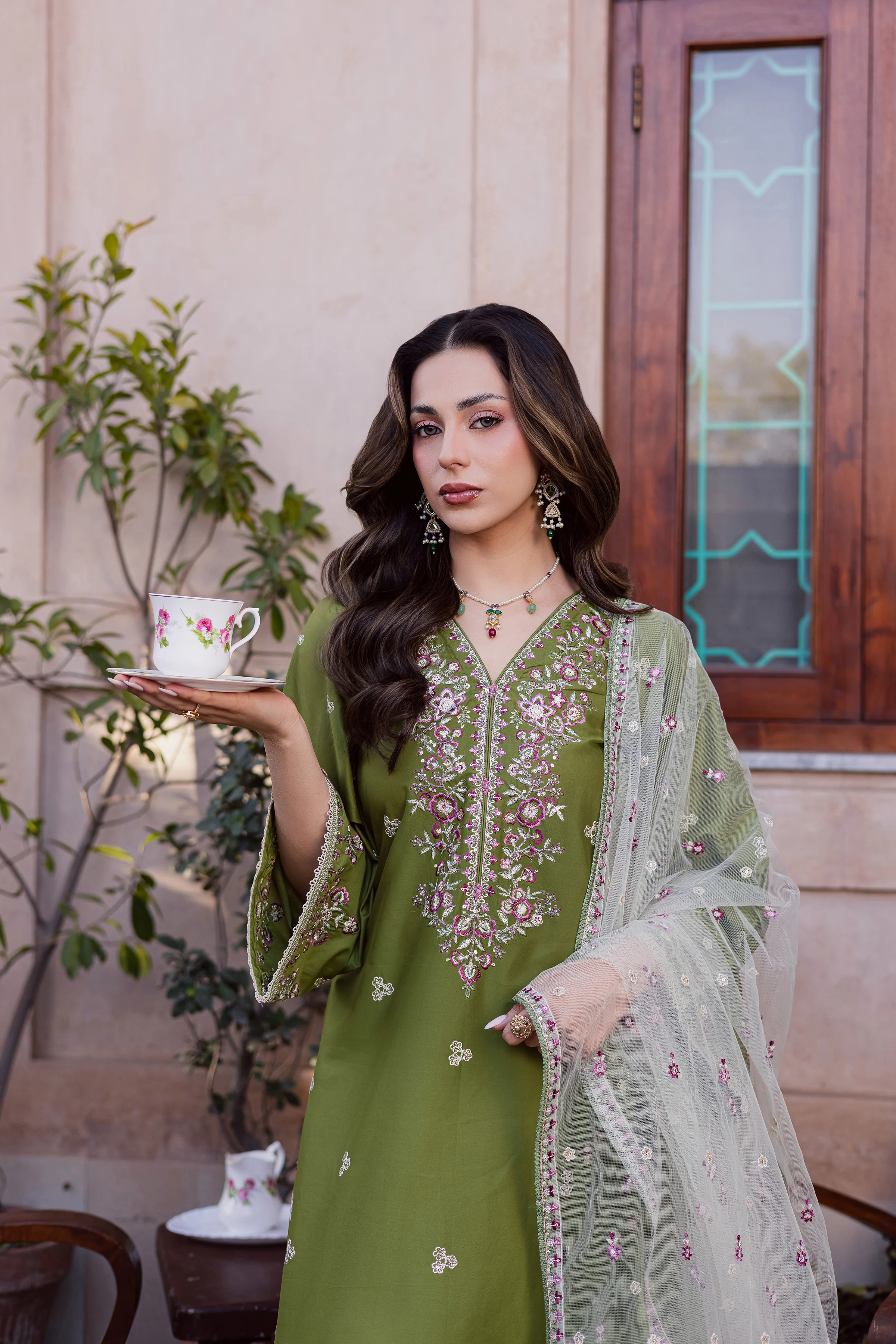 Maidah 3Pc - Festive Embroidered Lawn - Image 8