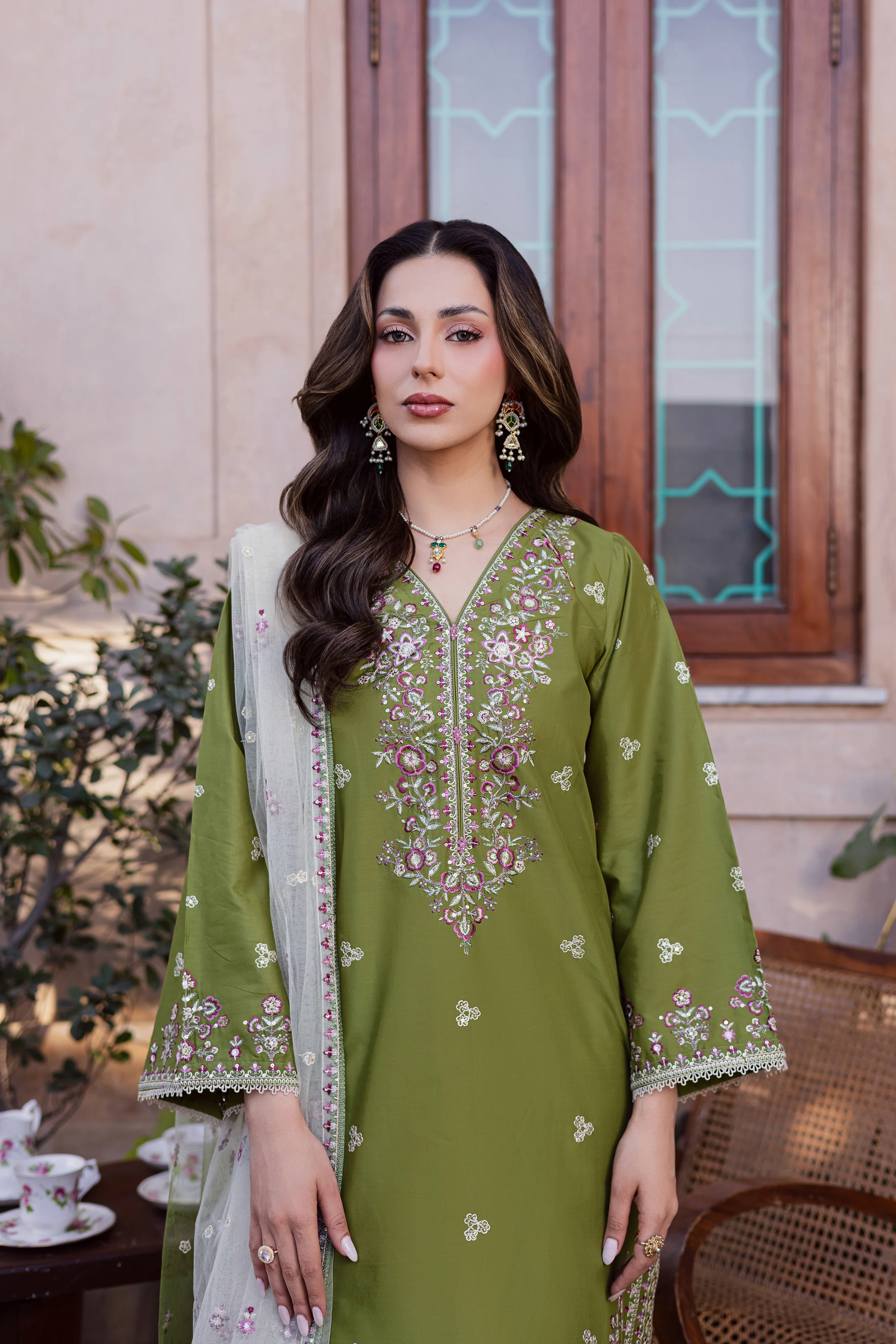 Maidah 3Pc - Festive Embroidered Lawn - Image 9