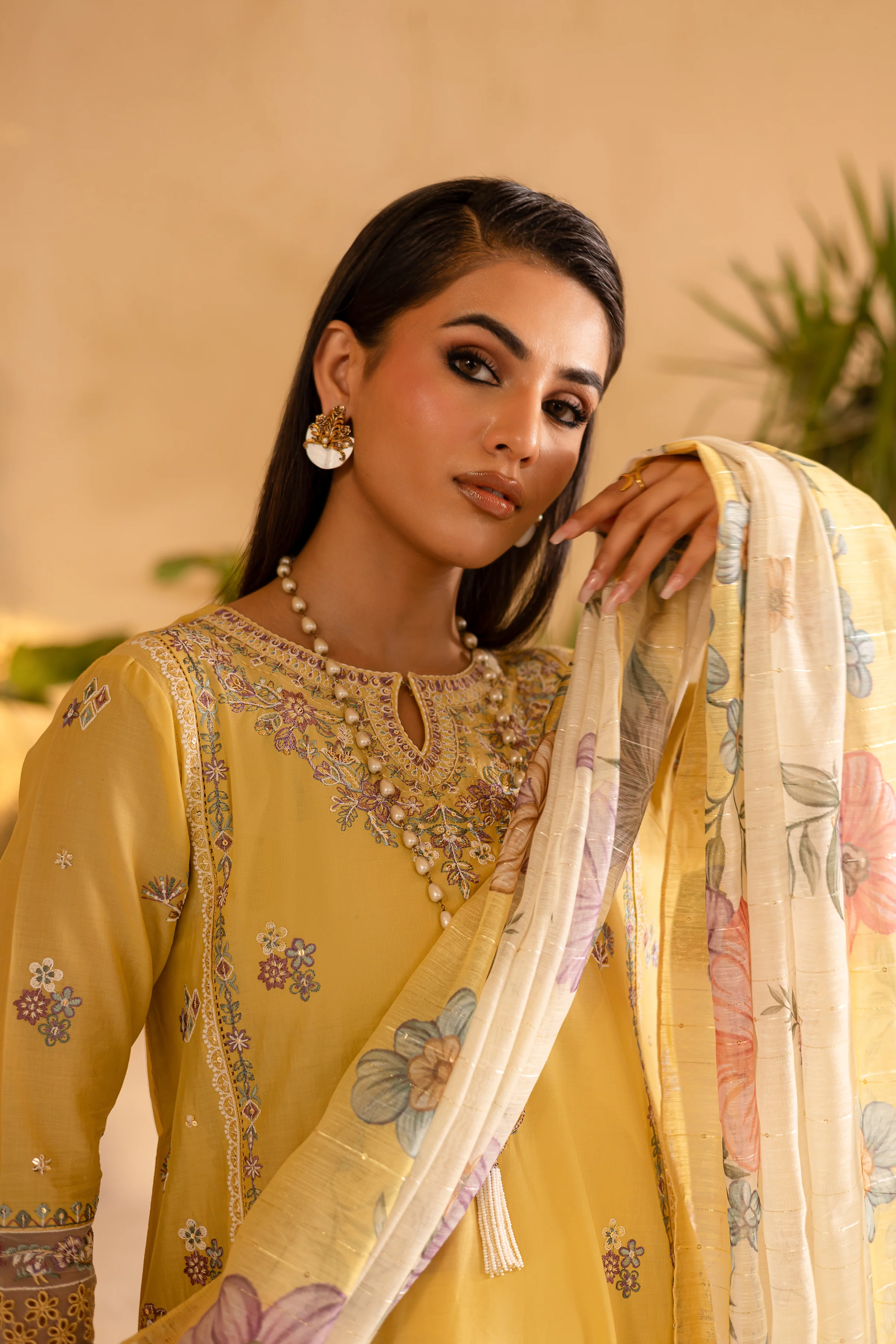 Maize 3Pc - Embroidered Solid Dress - Image 8