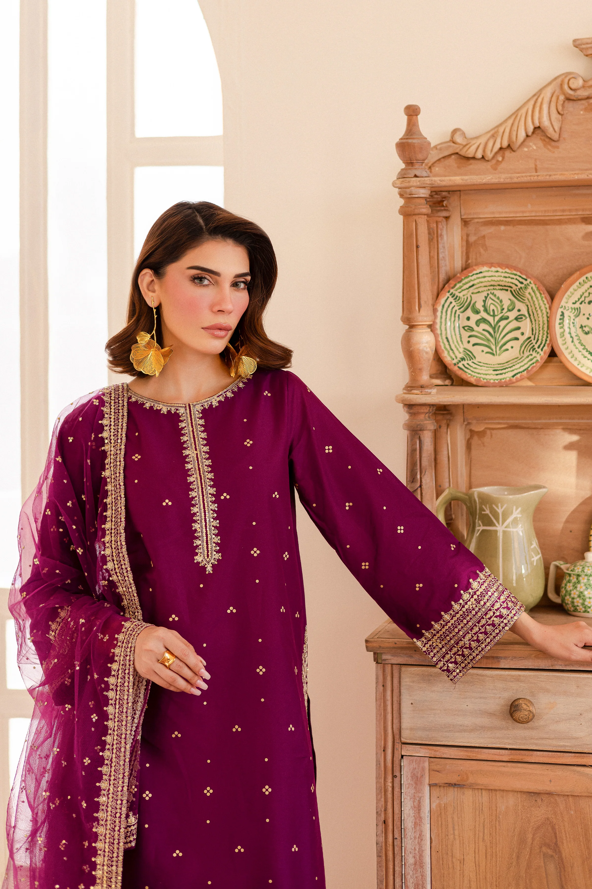 Majestic 3Pc - Embroidered Lawn Dress - Image 3