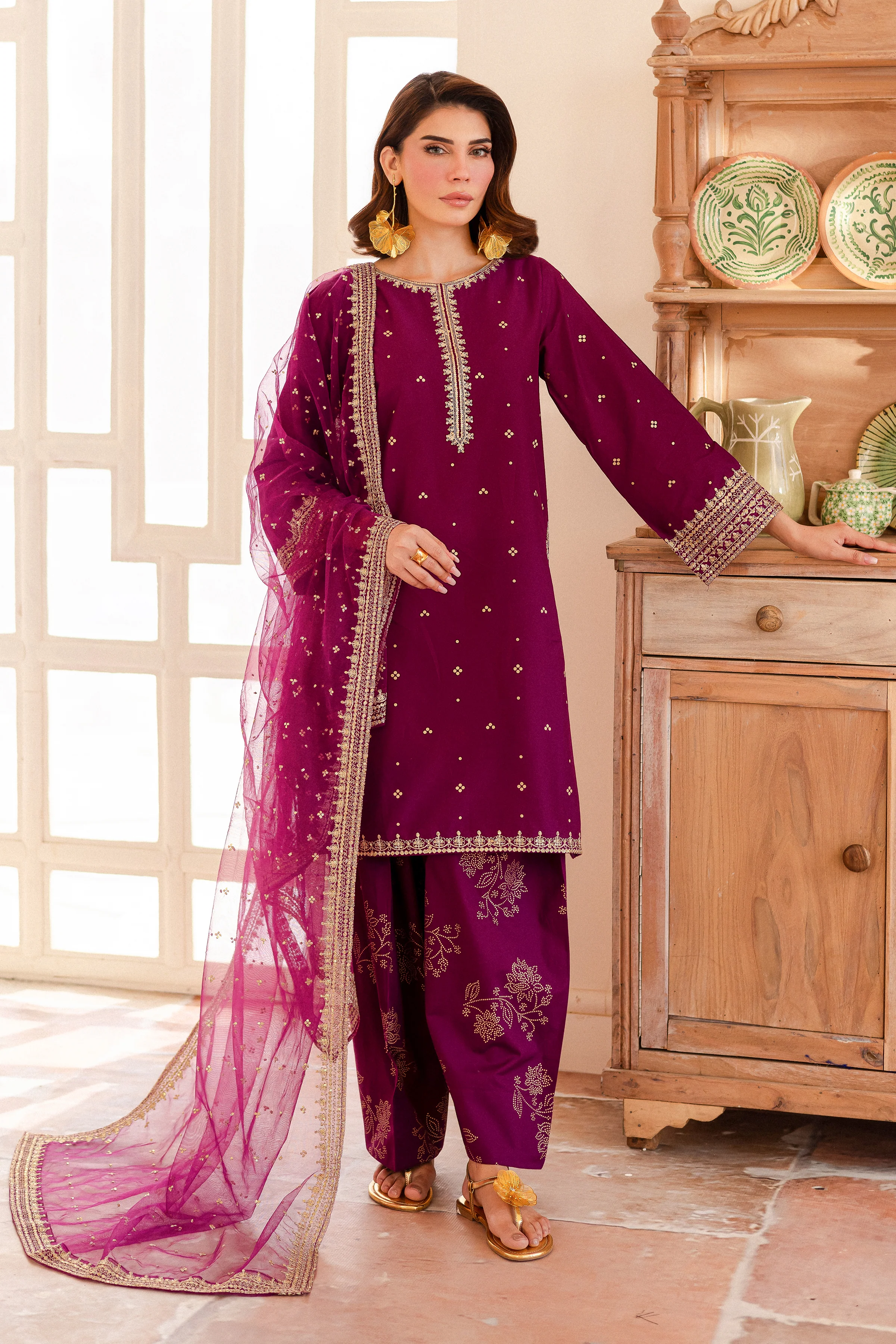 Majestic 3Pc - Embroidered Lawn Dress - Image 4