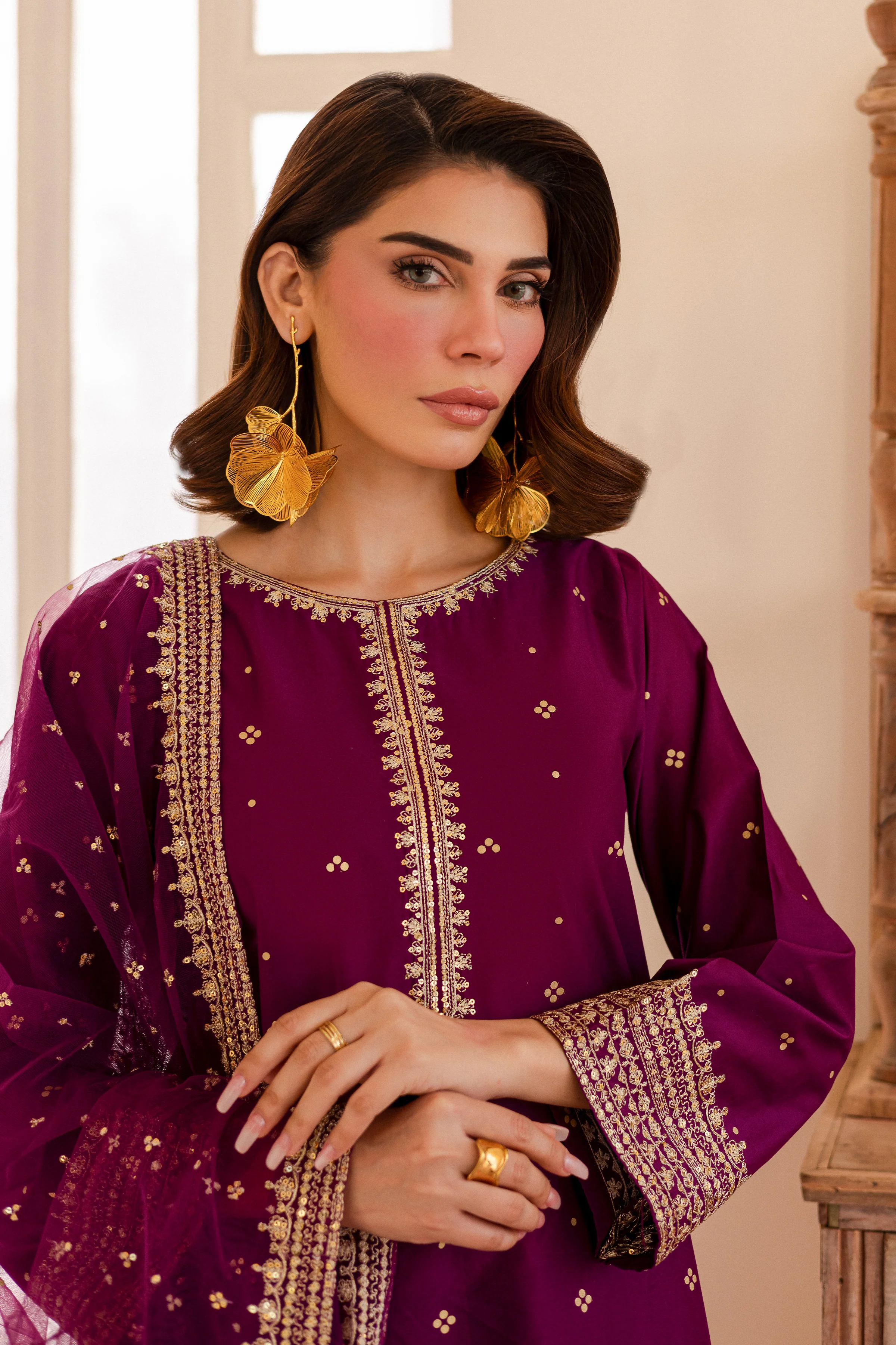 Majestic 3Pc - Embroidered Lawn Dress - Image 5