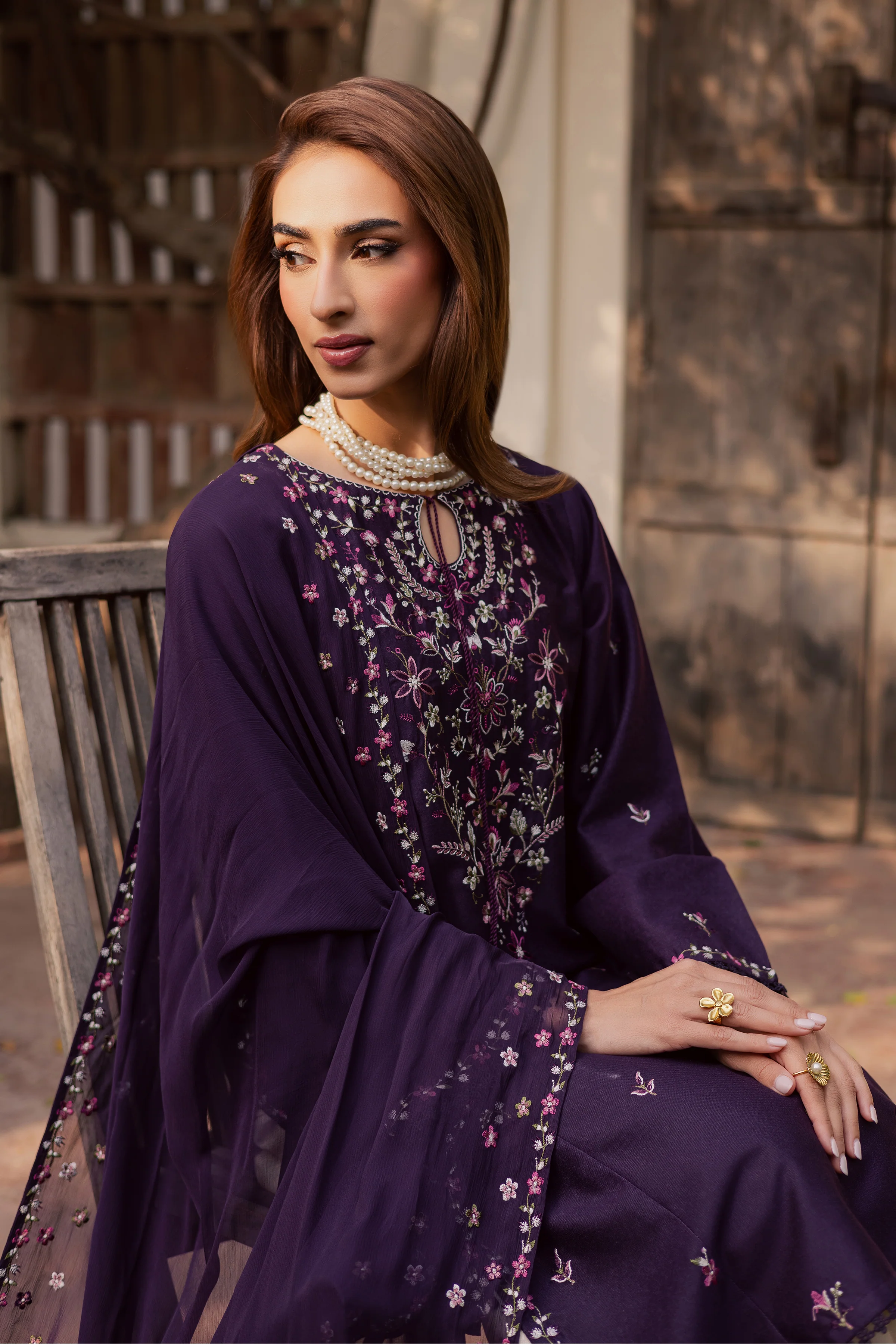 Malam 3Pc - Embroidered Festive Pret - Image 2