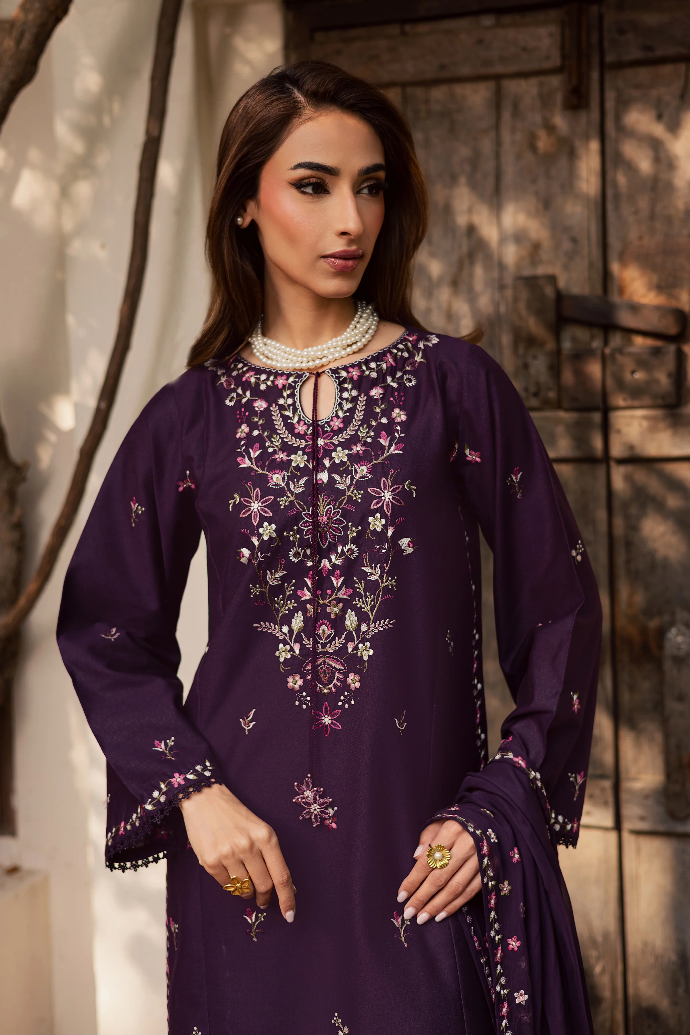 Malam 3Pc - Embroidered Festive Pret - Image 4