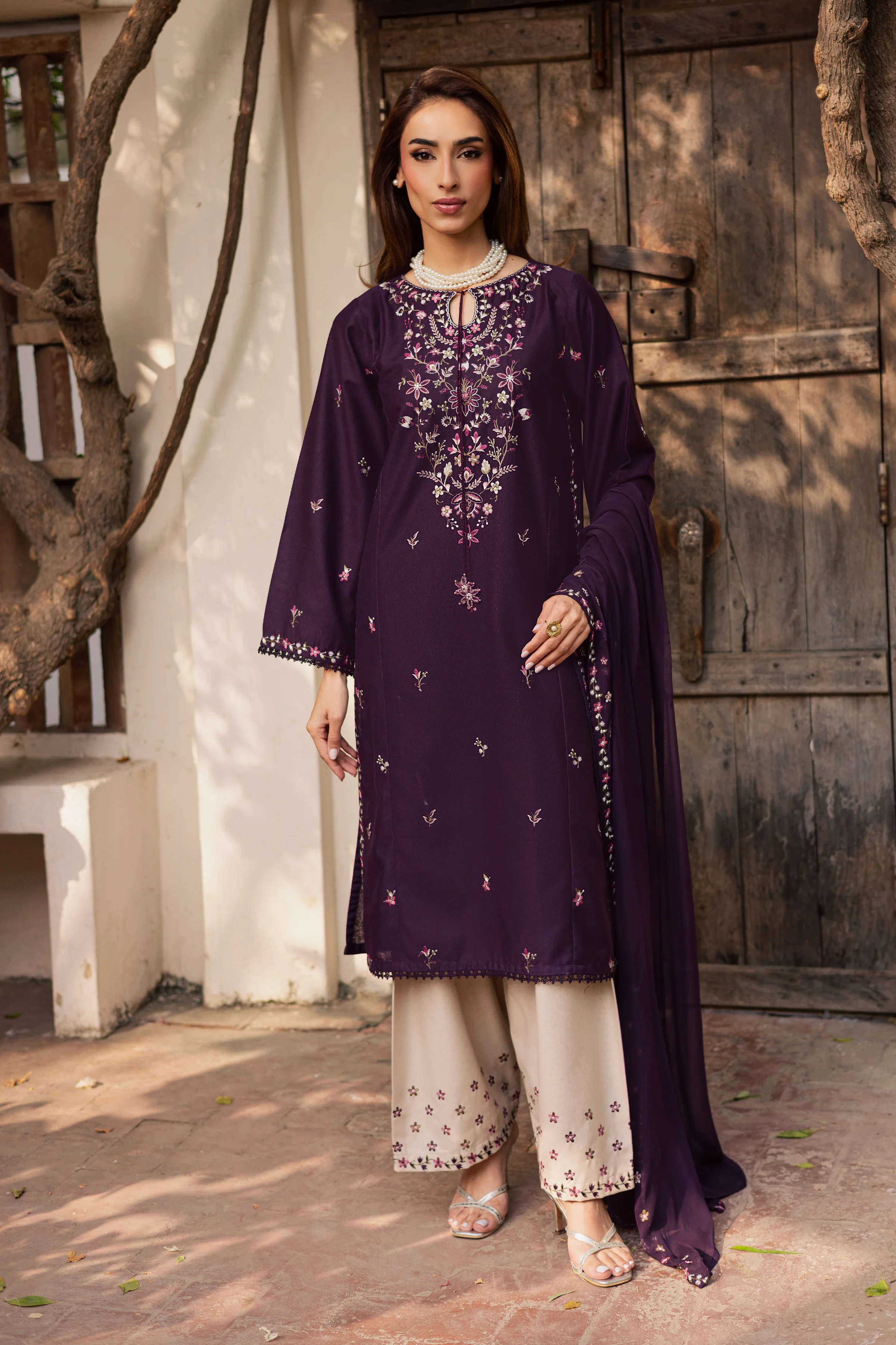 Malam 3Pc - Embroidered Festive Pret - Image 5