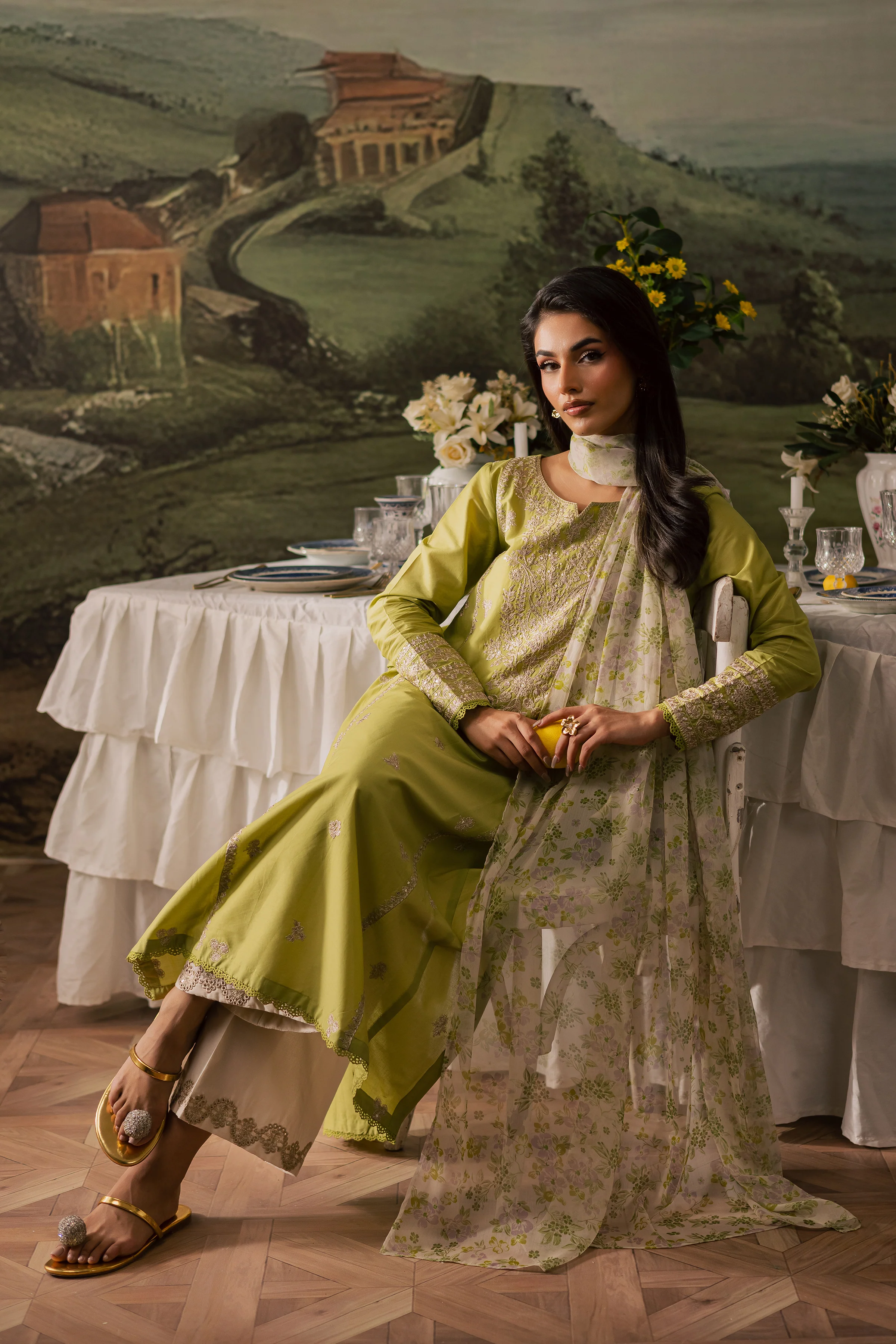 Malbus 3Pc - Embroidered Lawn Pret - Image 4