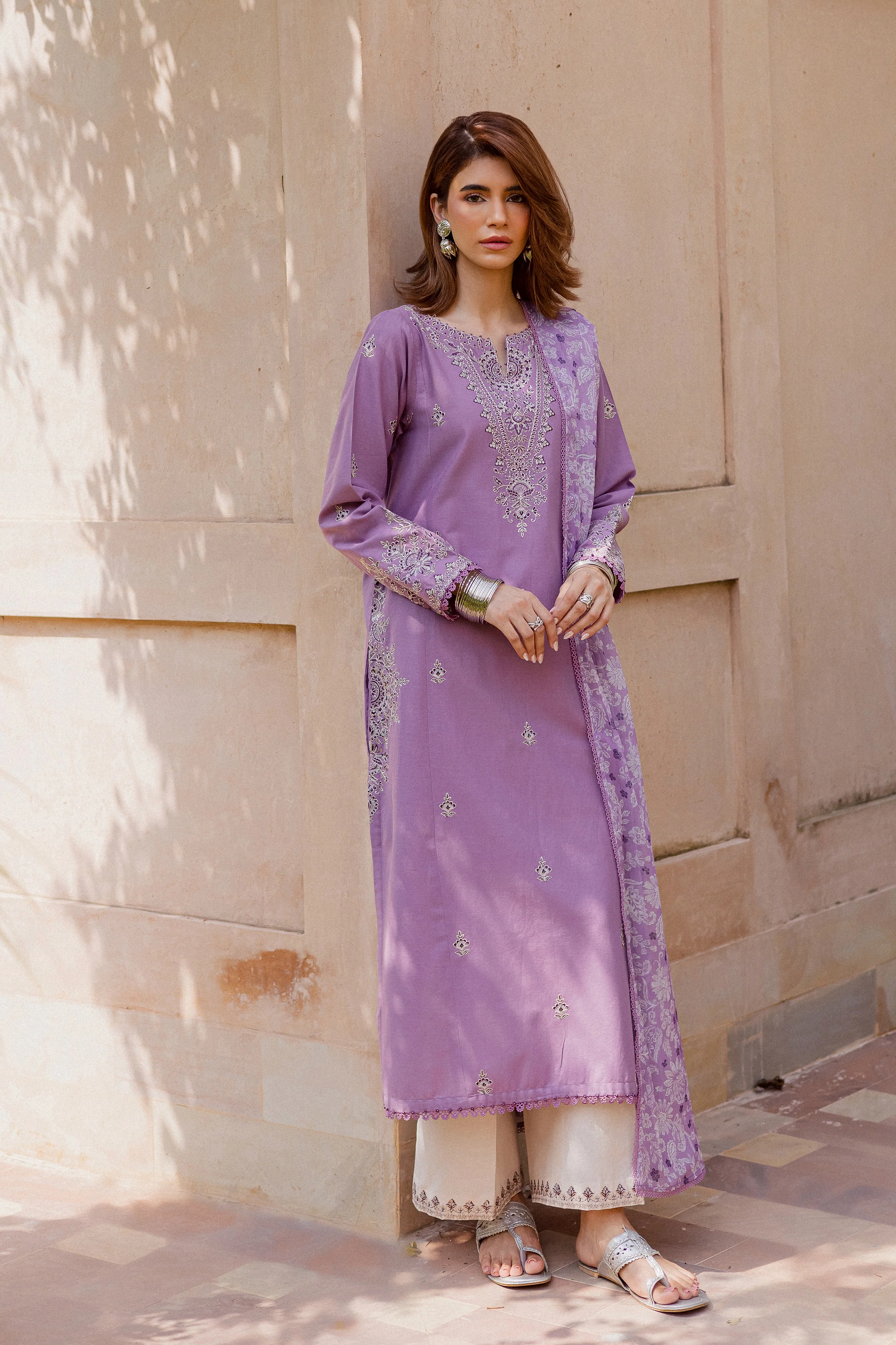 Mandala 3Pc - Embroidered Khaddar Dress - Image 3