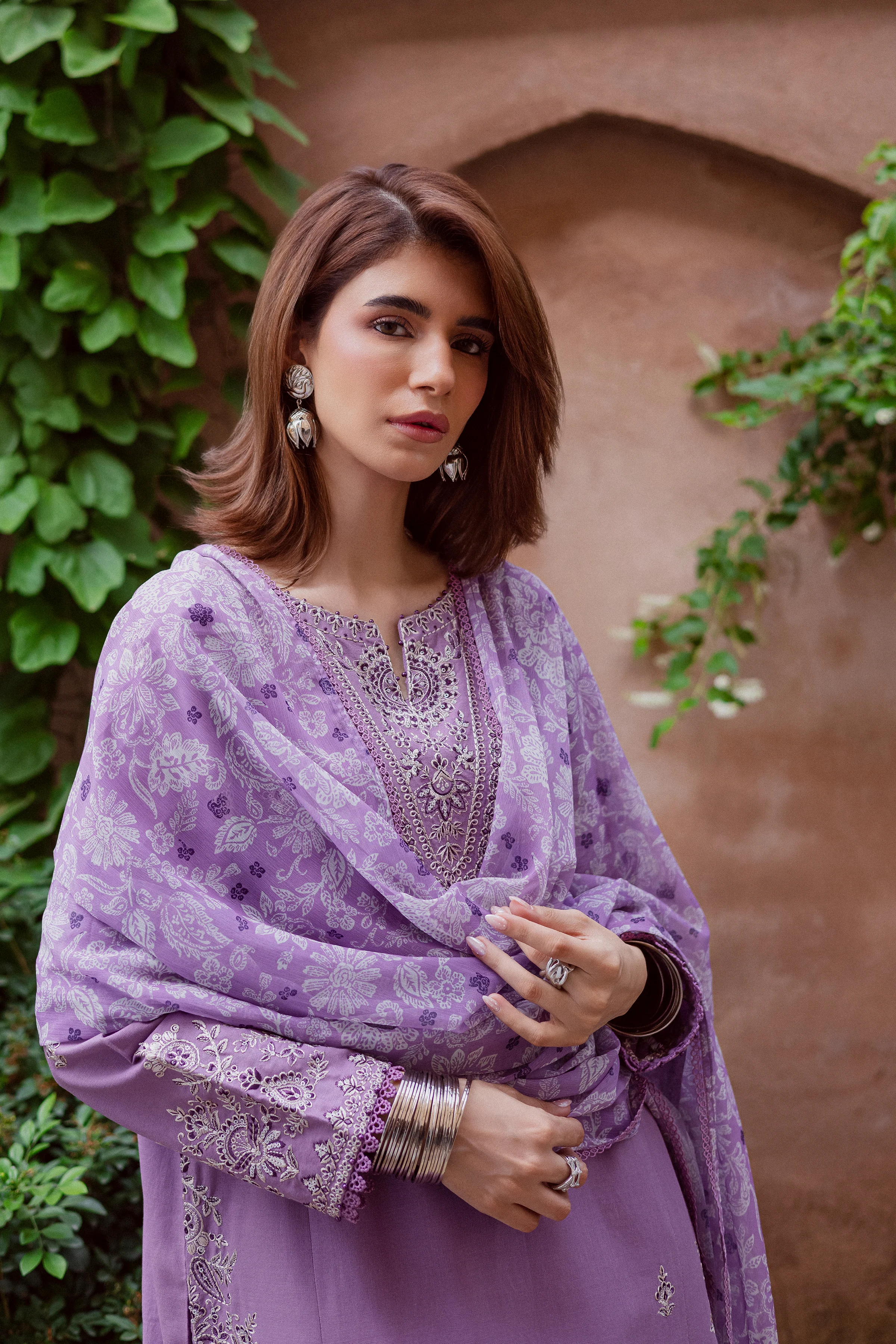 Mandala 3Pc - Embroidered Khaddar Dress - Image 6
