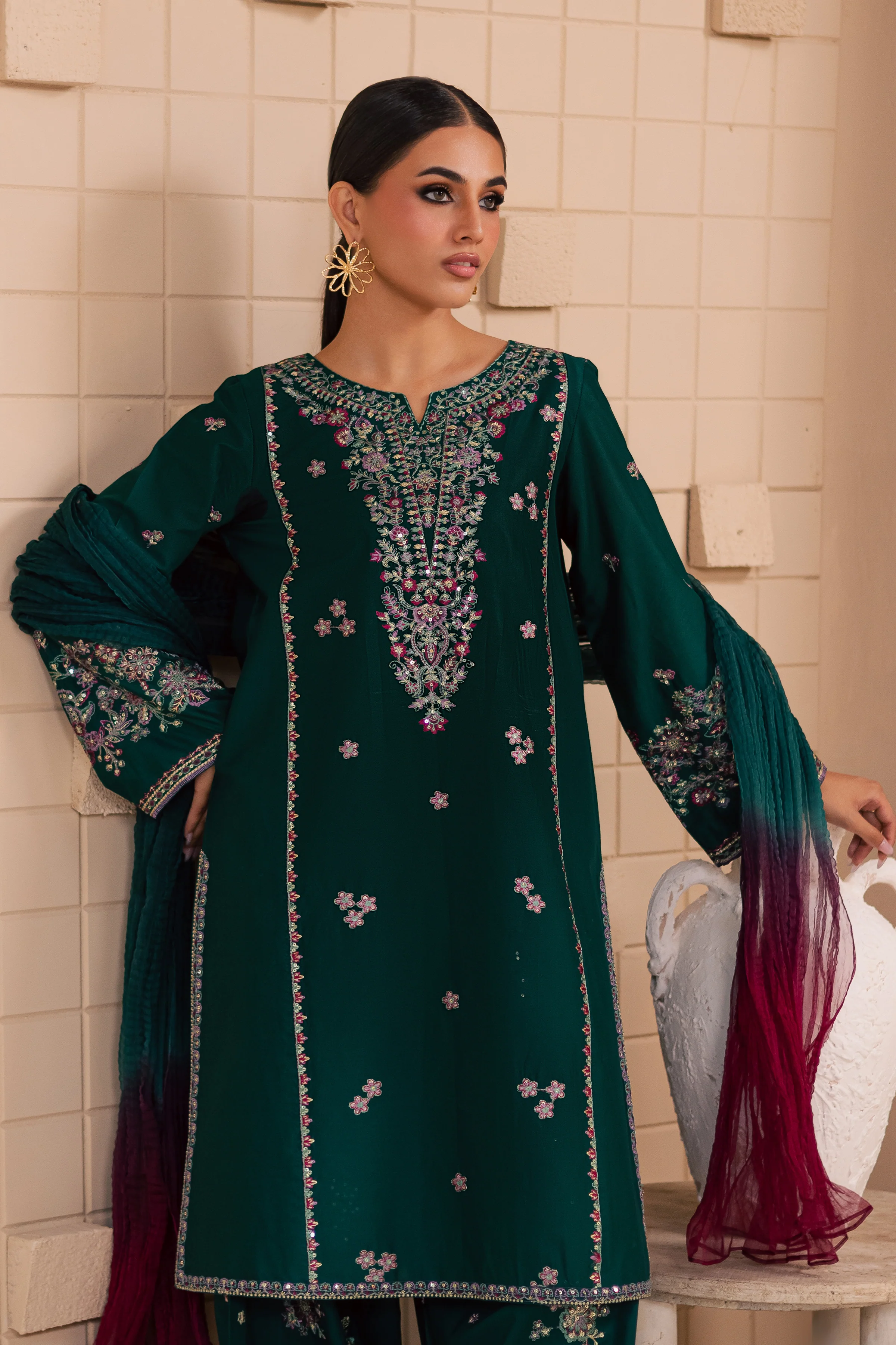 Margarita 3Pc - Embroidered Lawn Dress - Image 2