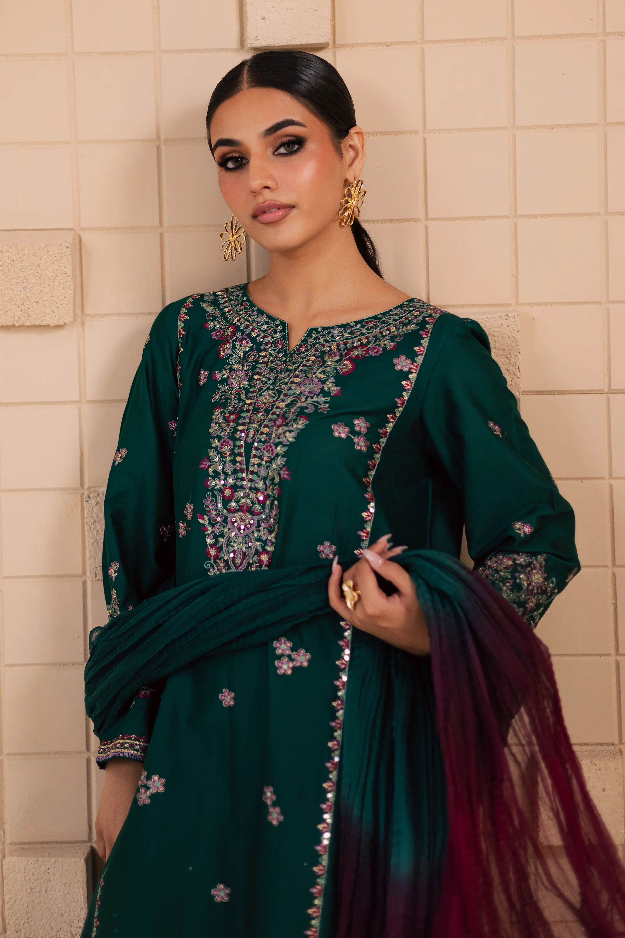 Margarita 3Pc - Embroidered Lawn Dress - Image 3