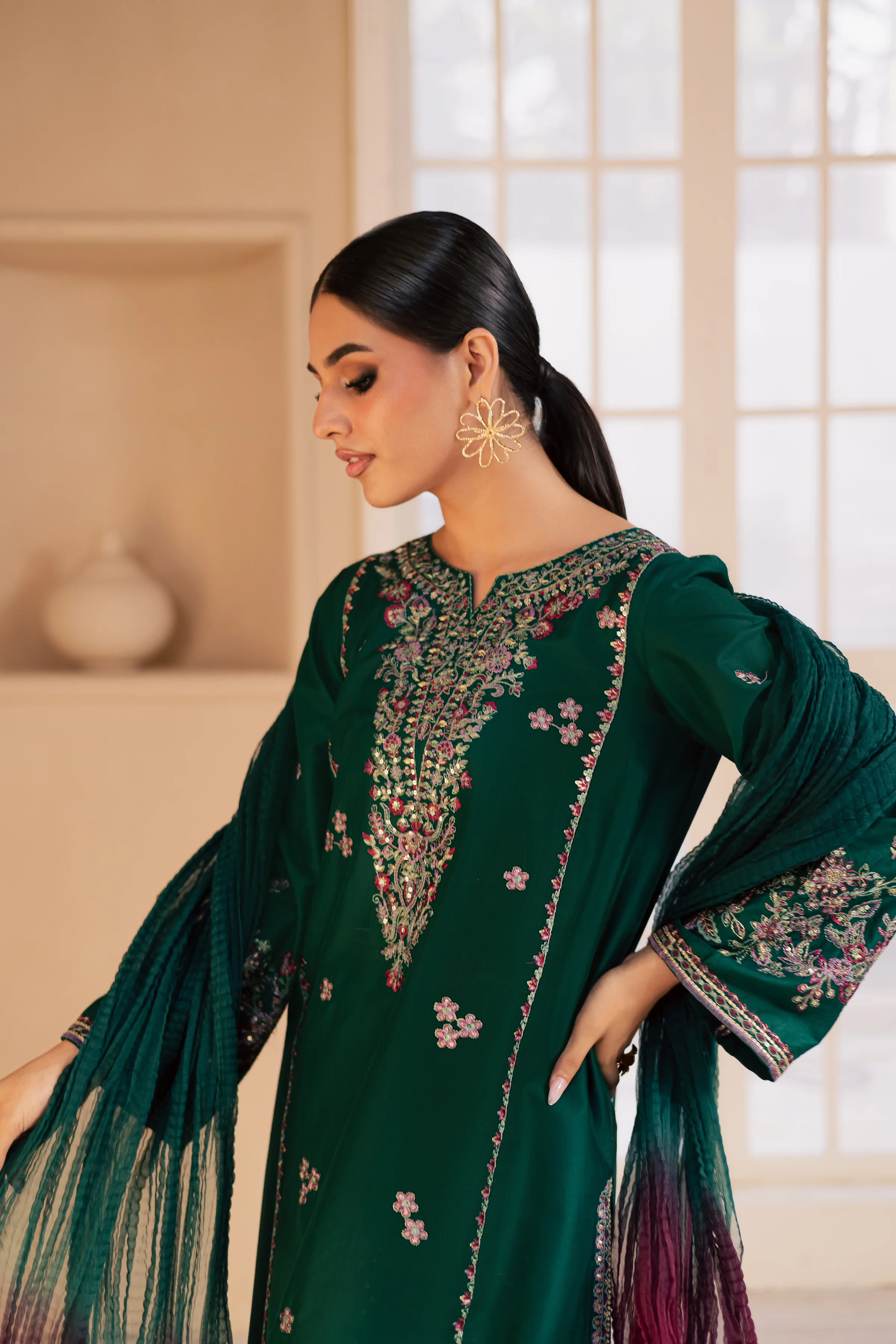 Margarita 3Pc - Embroidered Lawn Dress - Image 4