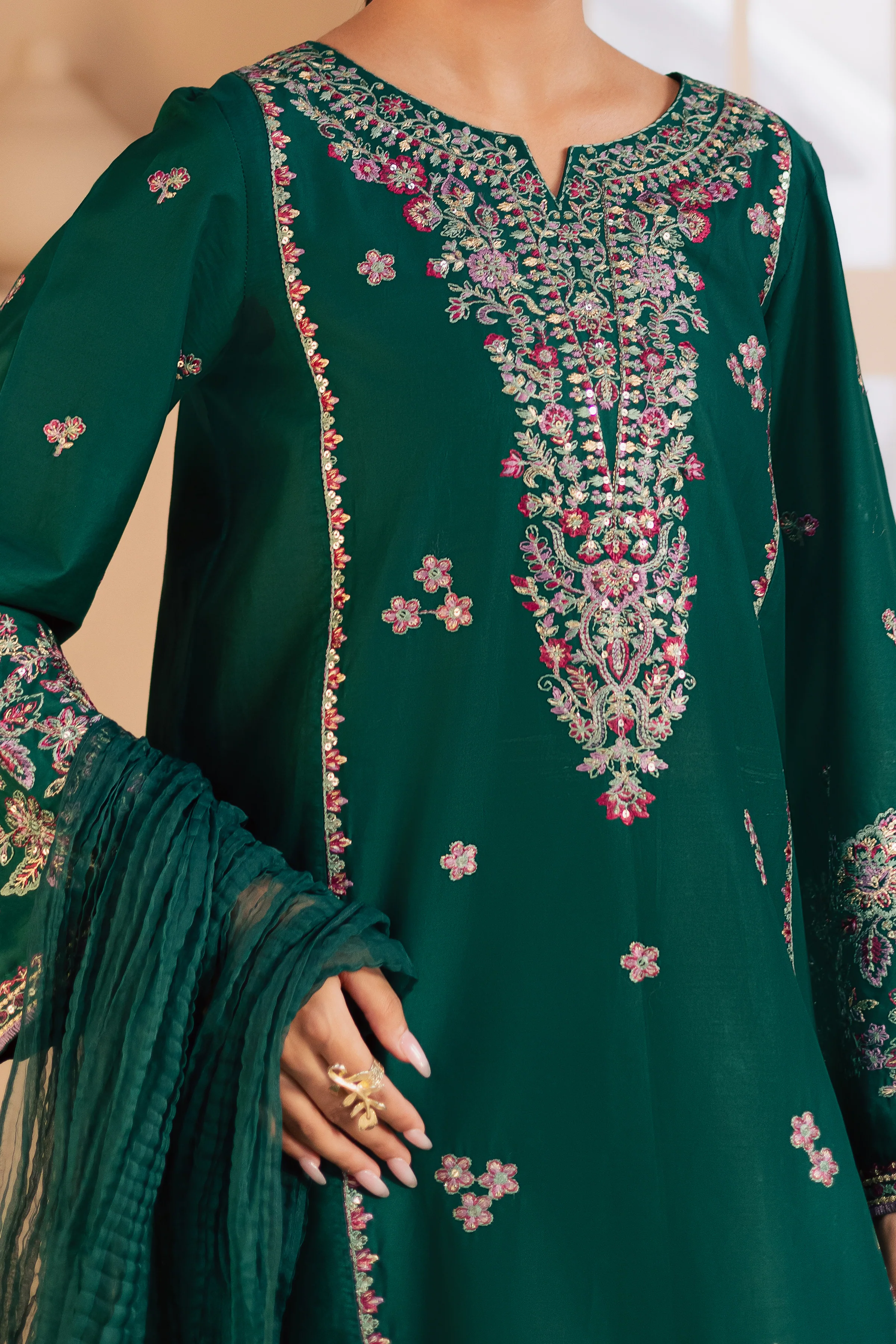 Margarita 3Pc - Embroidered Lawn Dress - Image 7