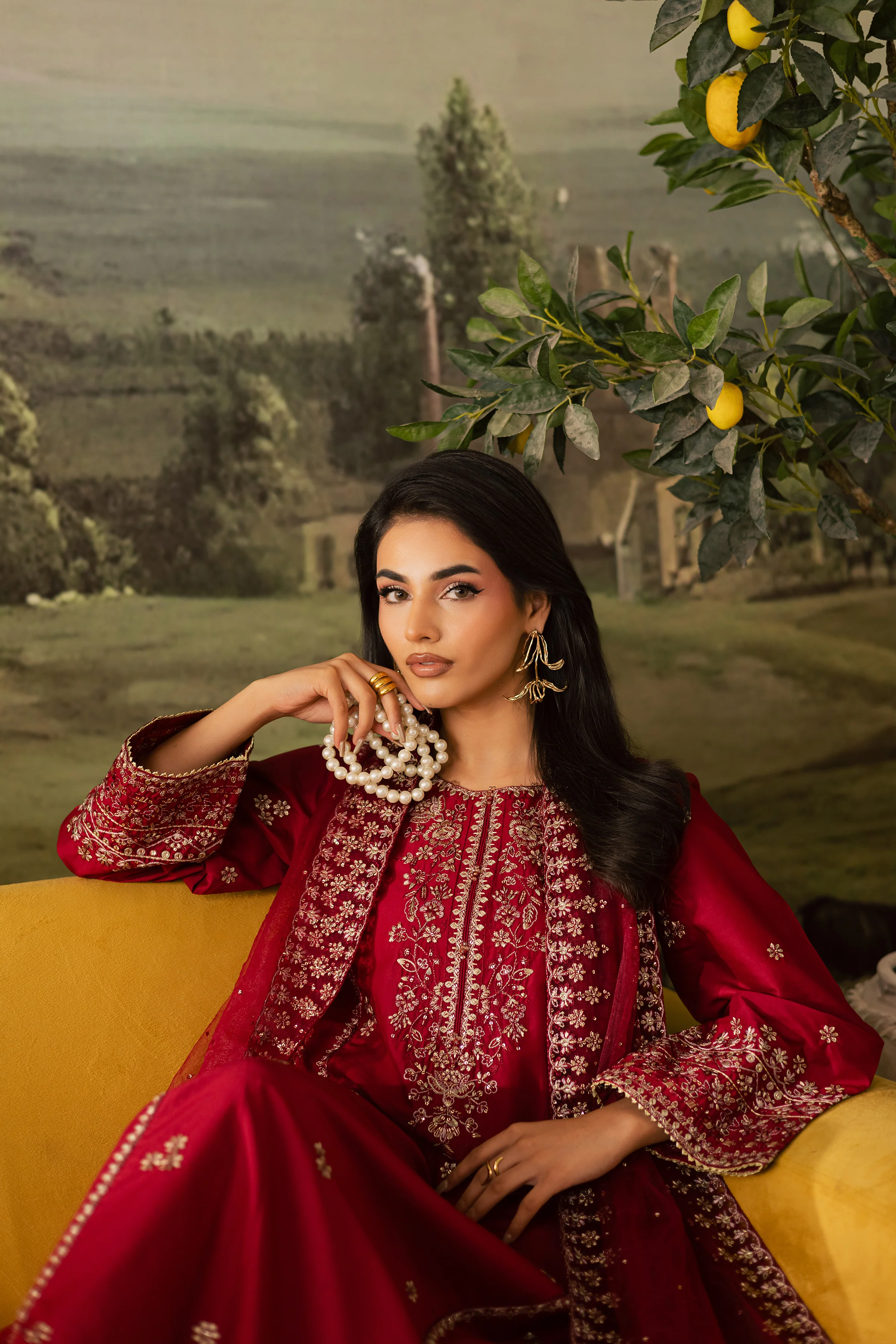 Maroon Haze 3Pc - Embroidered Lawn Pret - Image 6