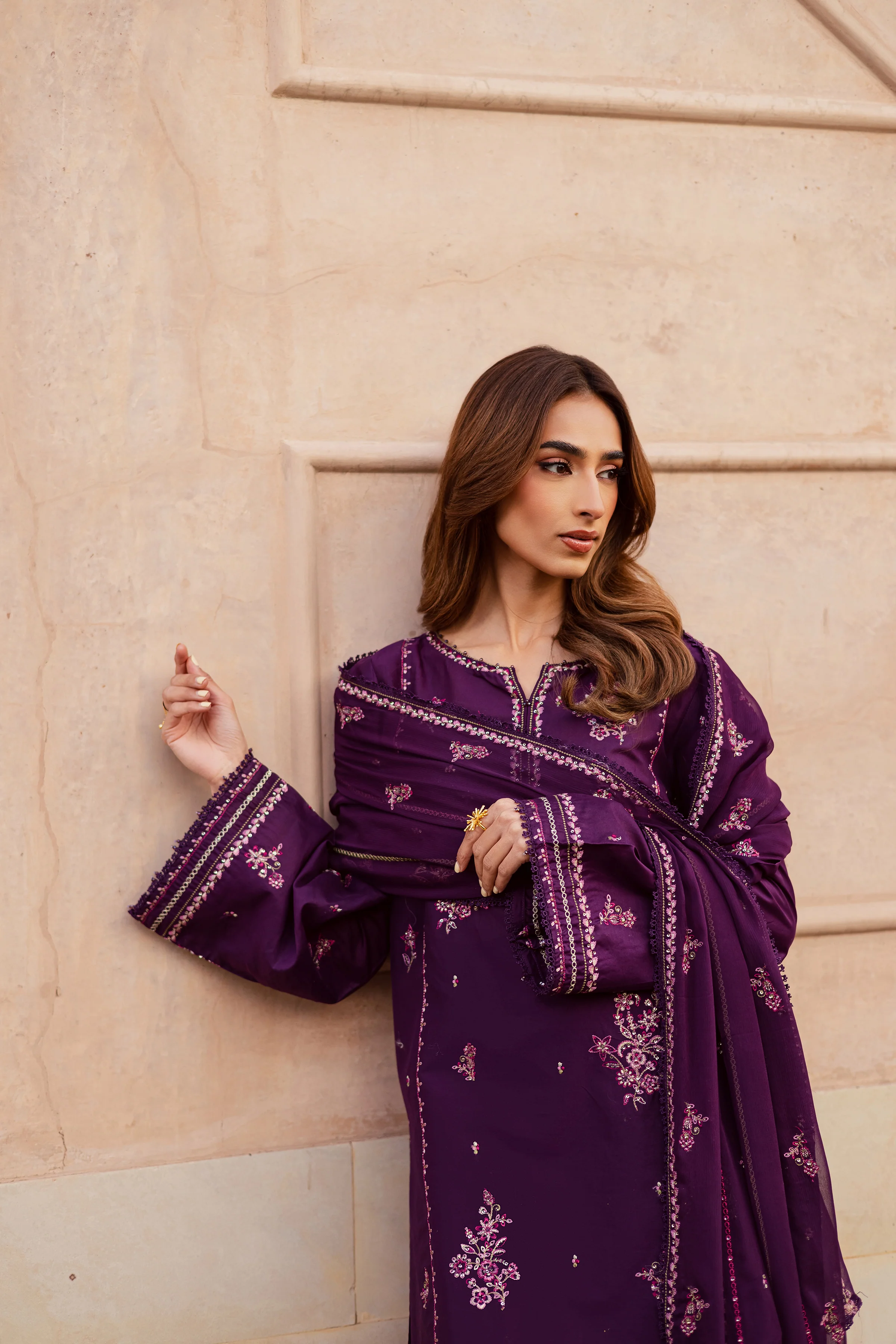 Mashayem 3Pc - Festive Embroidered Lawn - Image 10