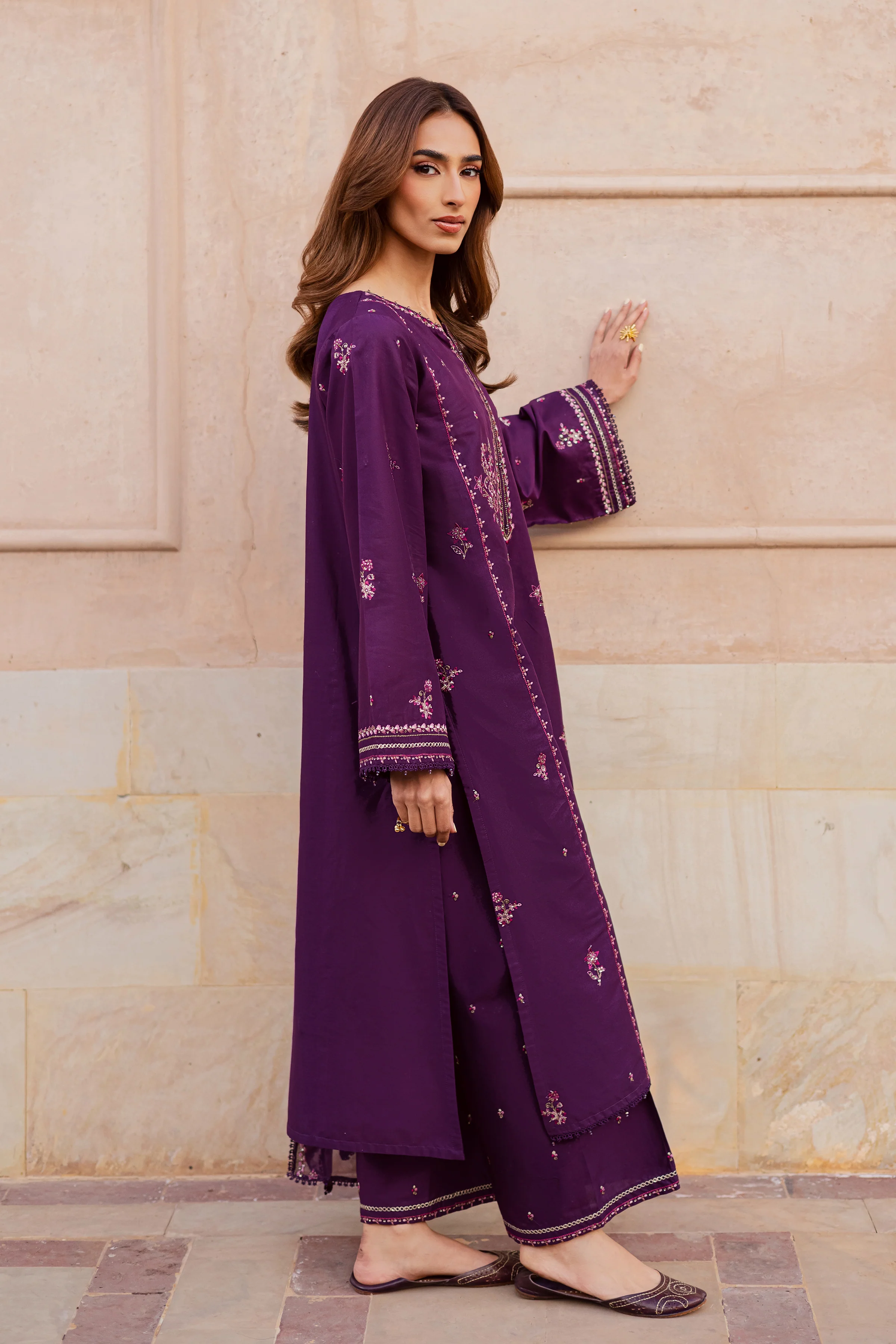 Mashayem 3Pc - Festive Embroidered Lawn - Image 5